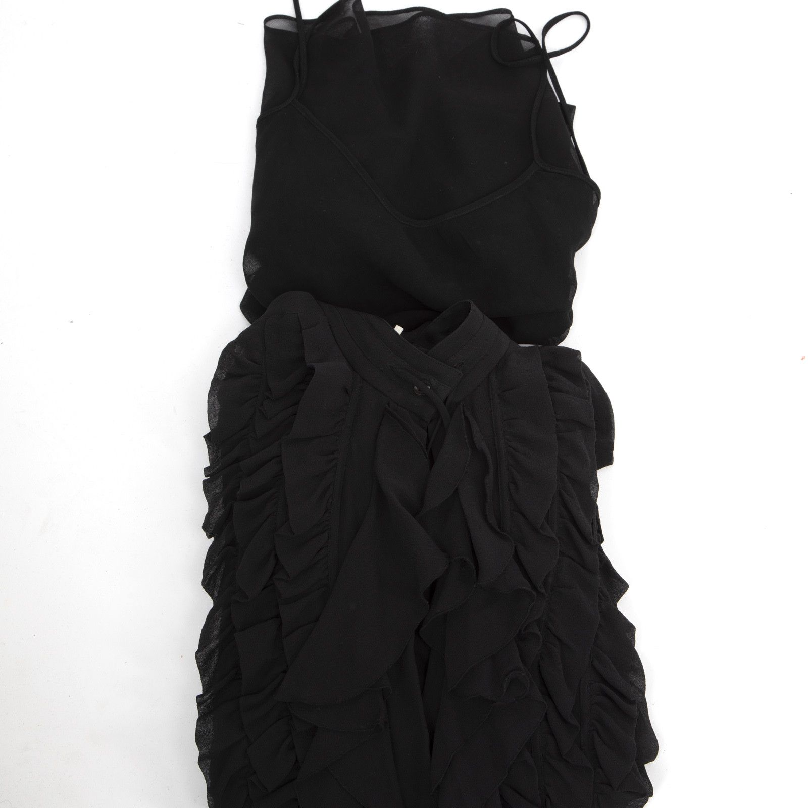 Dries Van Noten Black Ruffle Sheer Maxi Dress Size M / US 6-8 / IT 42-44 - 4 Thumbnail