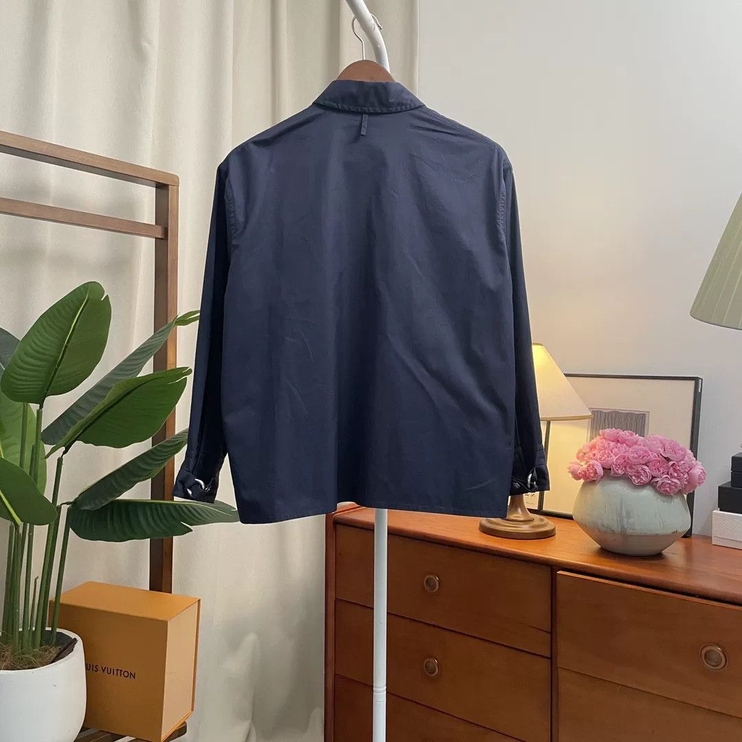 Hermes HERMES Solid Long Sleeve Shirt Jacket Size US XS / EU 42 / 0 - 2 Thumbnail