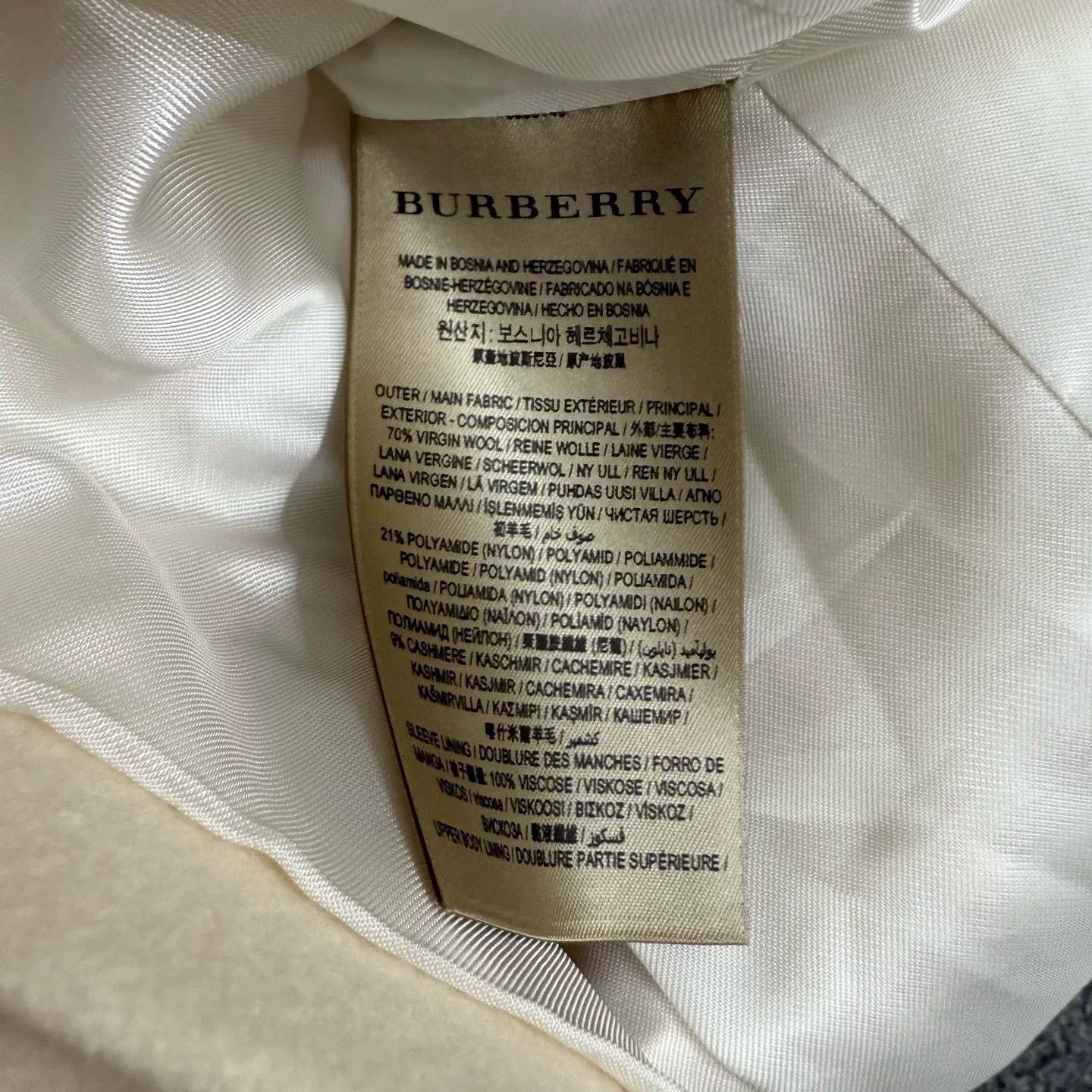 Burberry Burberry White Wool Coat UK4 Size US XS / EU 42 / 0 - 4 Thumbnail