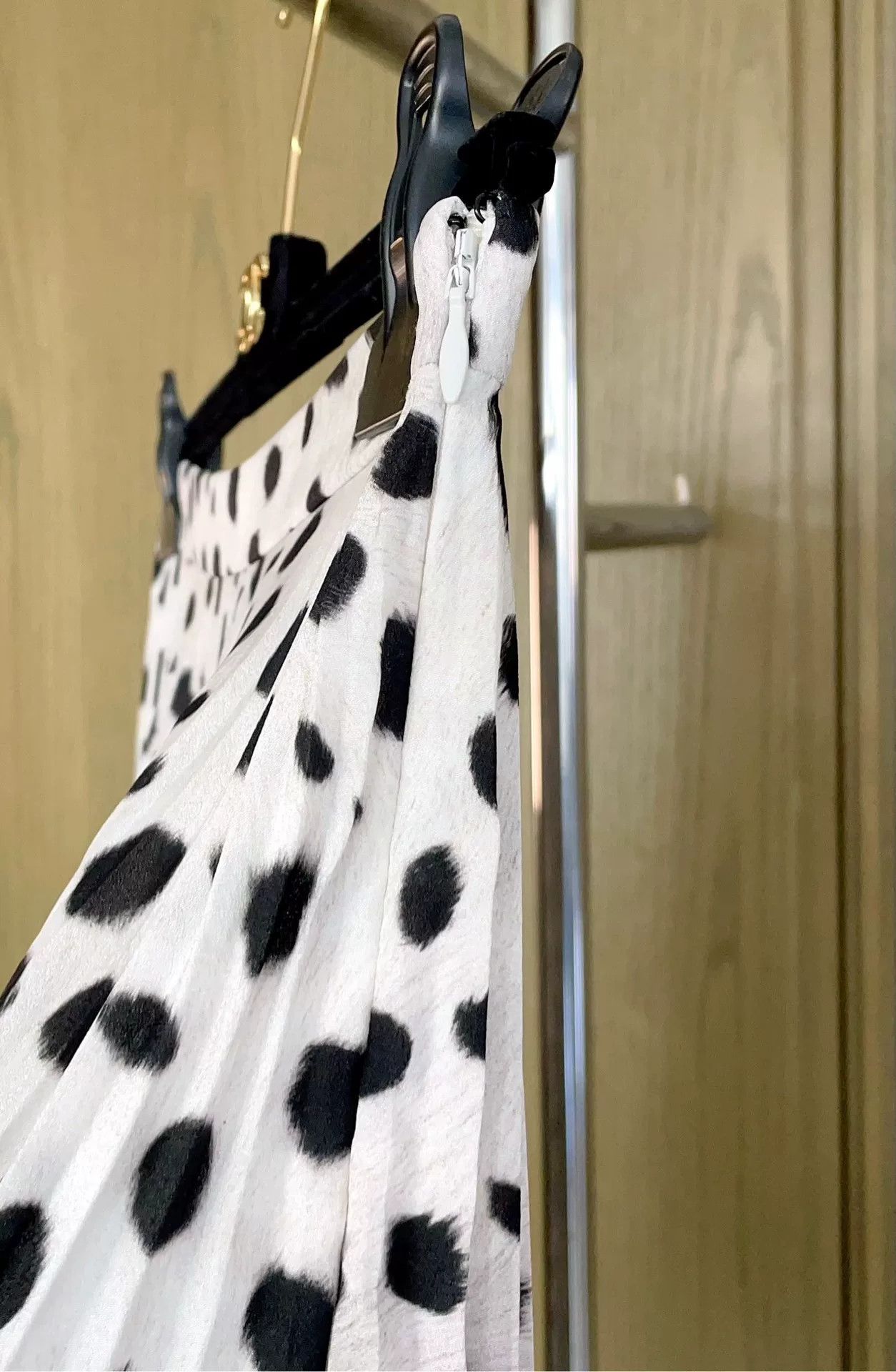 Burberry Burberry Gray Polka Dot Pleated Skirt Size US 34 / EU 50 - 7 Thumbnail