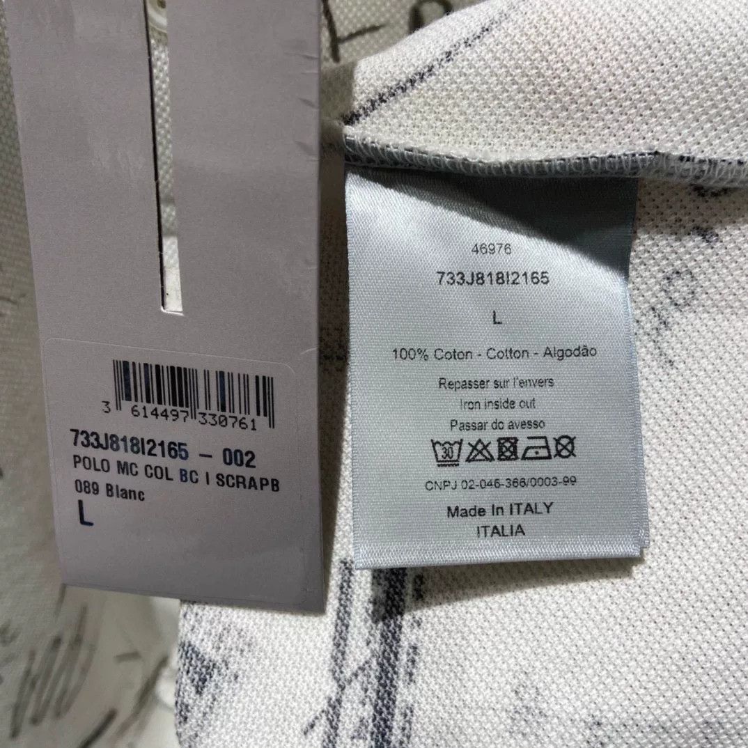 Dior Dior Men's White Slim Short Sleeve Polo Size US S / EU 44-46 / 1 - 6 Thumbnail