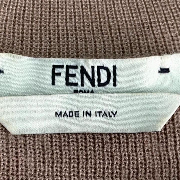 Fendi Fendi Brown Logo Embroidered Wool Knit Top Size US M / EU 48-50 / 2 - 6 Thumbnail