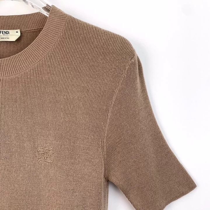 Fendi Fendi Brown Logo Embroidered Wool Knit Top Size US M / EU 48-50 / 2 - 3 Thumbnail
