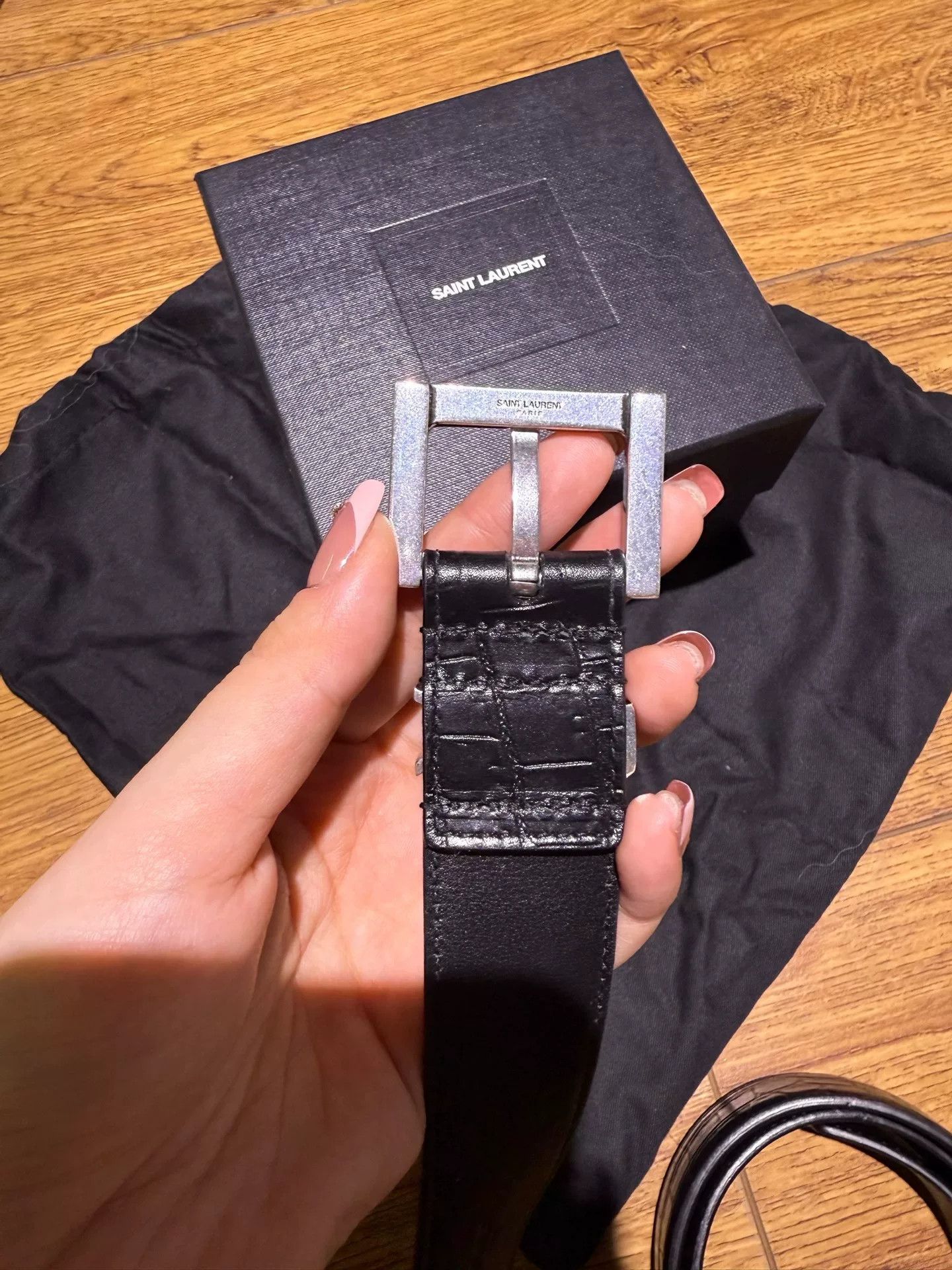 Yves Saint Laurent YSL Men's Crocodile Pattern Belt Size ONE SIZE - 2 Thumbnail
