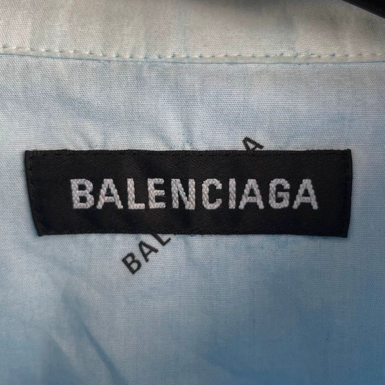 Balenciaga Balenciaga Blue Printed Shirt Size US M / EU 48-50 / 2 - 3 Thumbnail