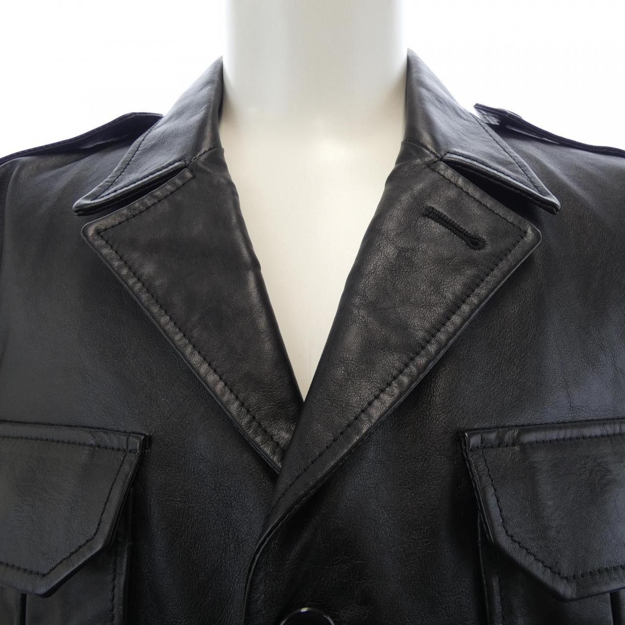 Yves Saint Laurent Yves Saint Laurent Saint Laurent 549285 YC2UI Leather Jacket Leather Outerwear 549285 YC2UI DUTY FREE for USA Size ONE SIZE - 5 Thumbnail