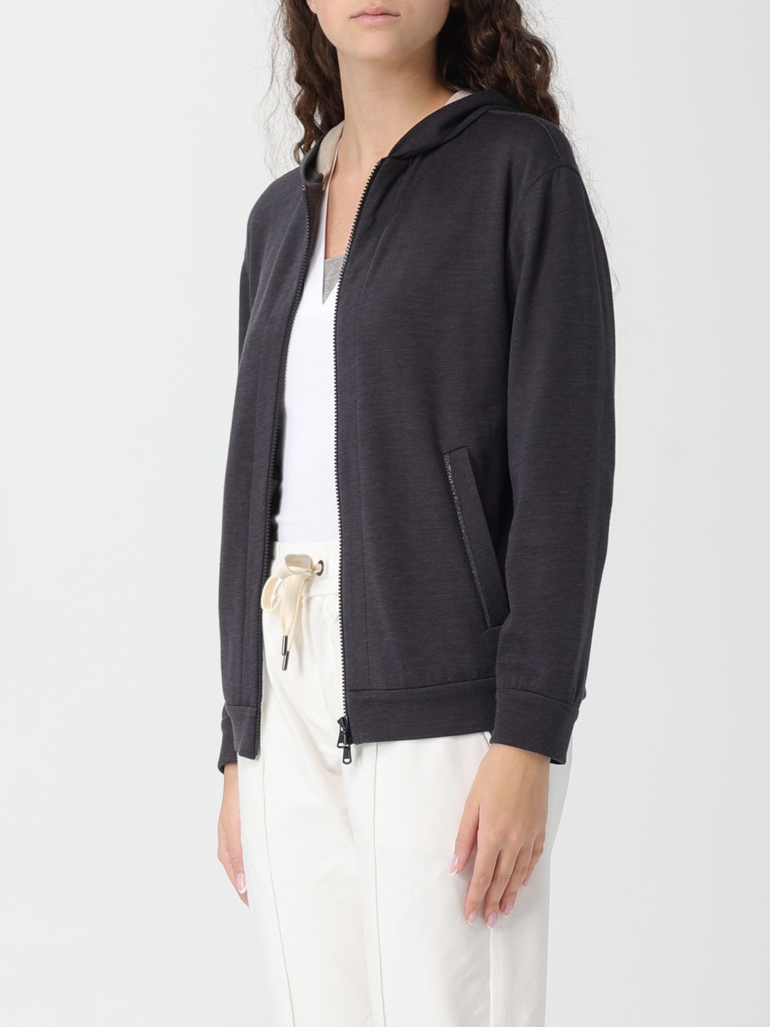 Brunello Cucinelli Brunello Cucinelli Sweatshirt Woman Black Size S / US 4 / IT 40 - 4 Thumbnail