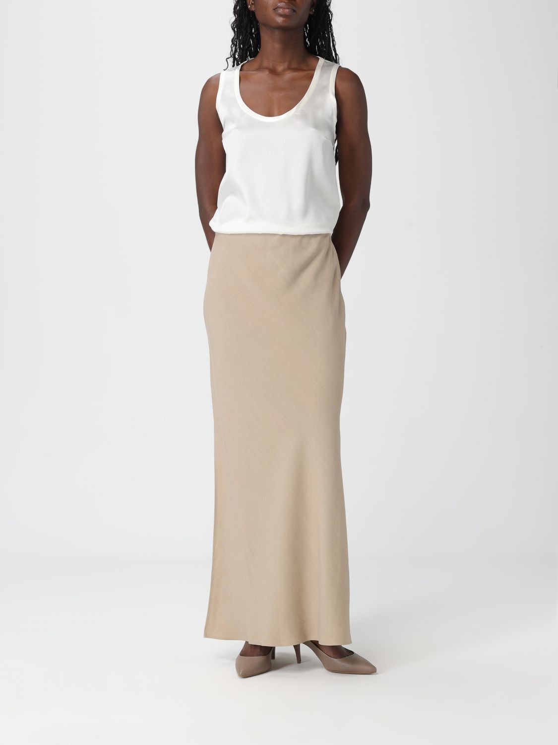 Brunello Cucinelli Brunello Cucinelli Skirt Woman Beige Size 30" / US 8 / IT 44 - 2 Thumbnail