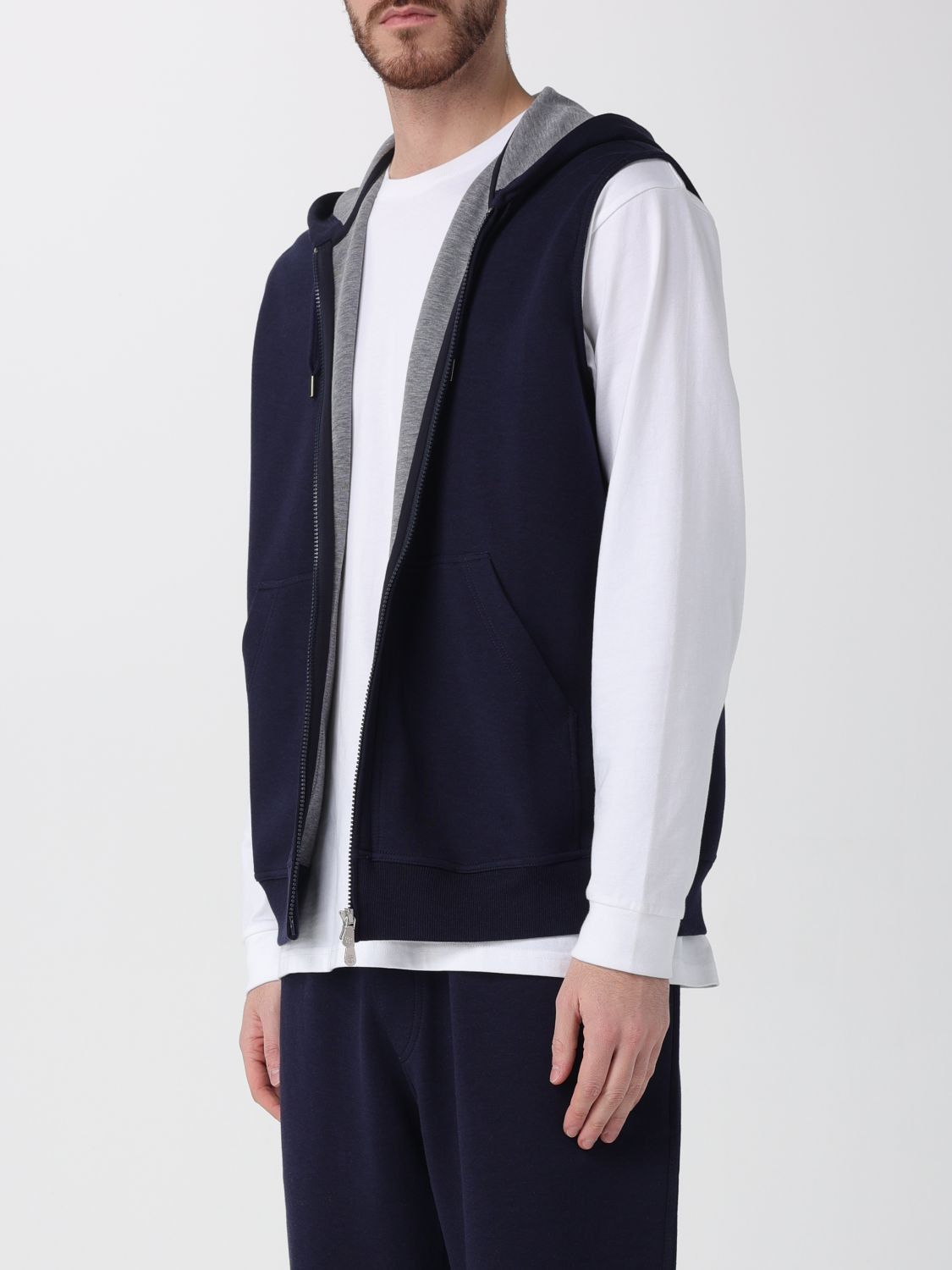 Brunello Cucinelli Brunello Cucinelli Sweatshirt Men Blue Size US XXL / EU 58 / 5 - 4 Thumbnail