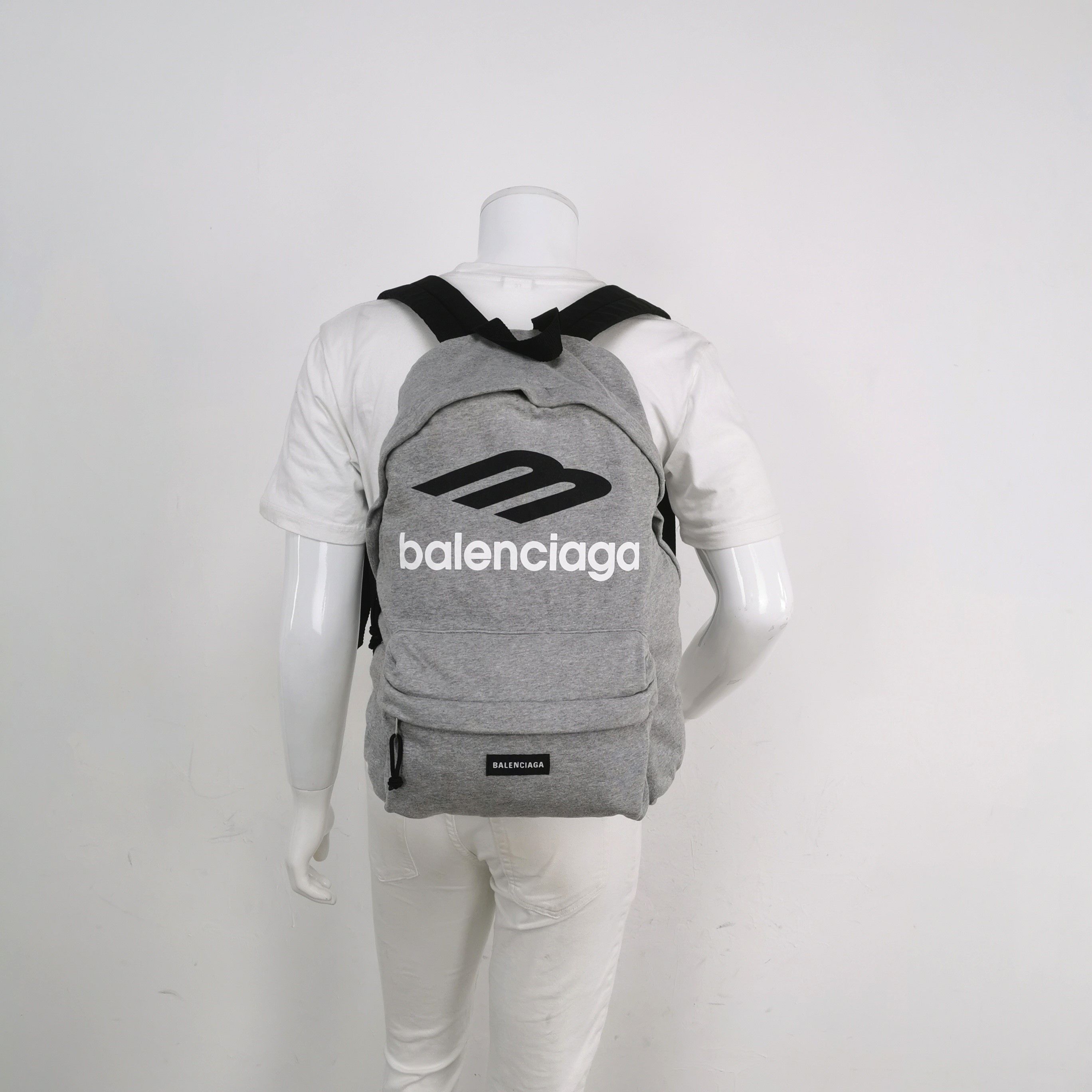 Balenciaga Balenciaga Explorer Gray Logo Leather Backpack Size ONE SIZE - 3 Thumbnail