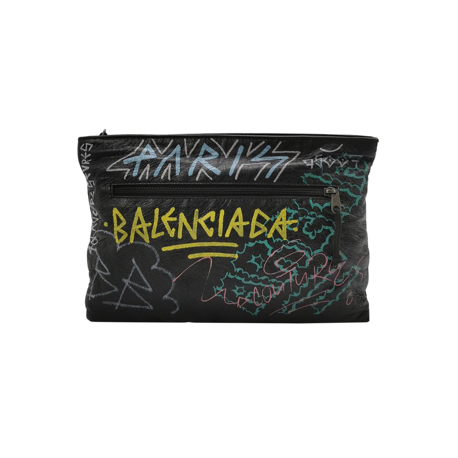 Balenciaga Balenciaga Graffiti Oil Wax Leather Clutch Size ONE SIZE - 2 Thumbnail