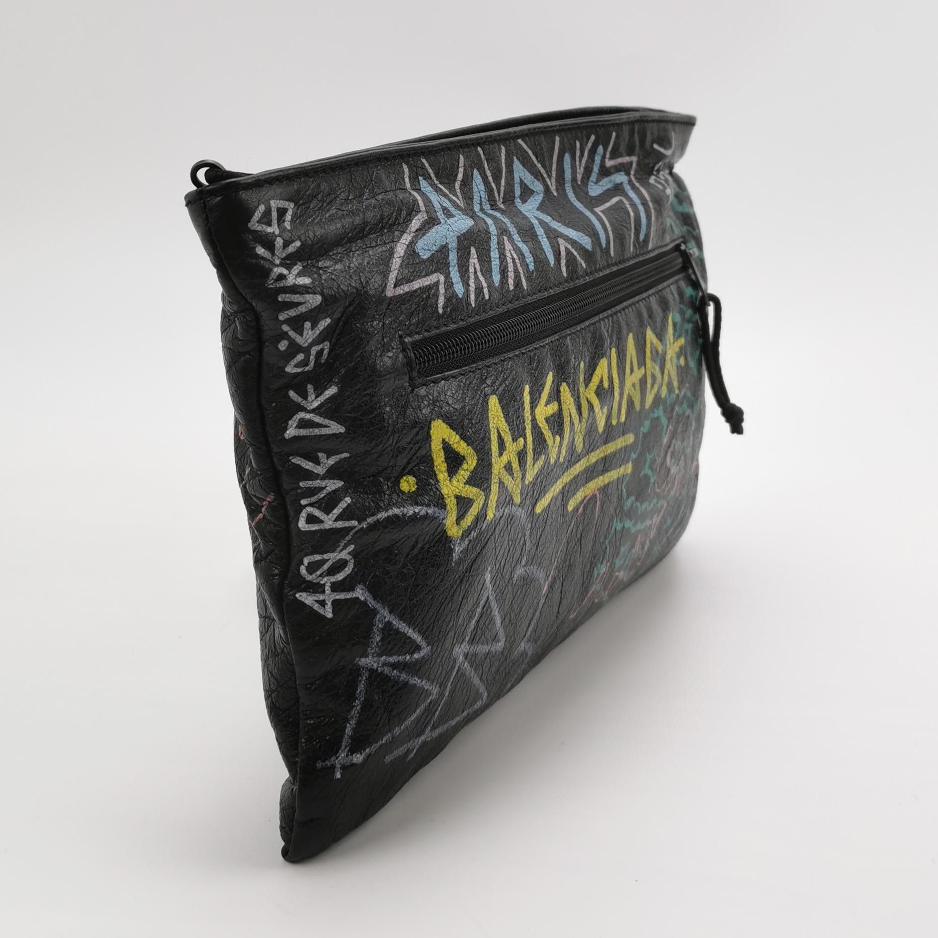 Balenciaga Balenciaga Graffiti Oil Wax Leather Clutch Size ONE SIZE - 5 Thumbnail