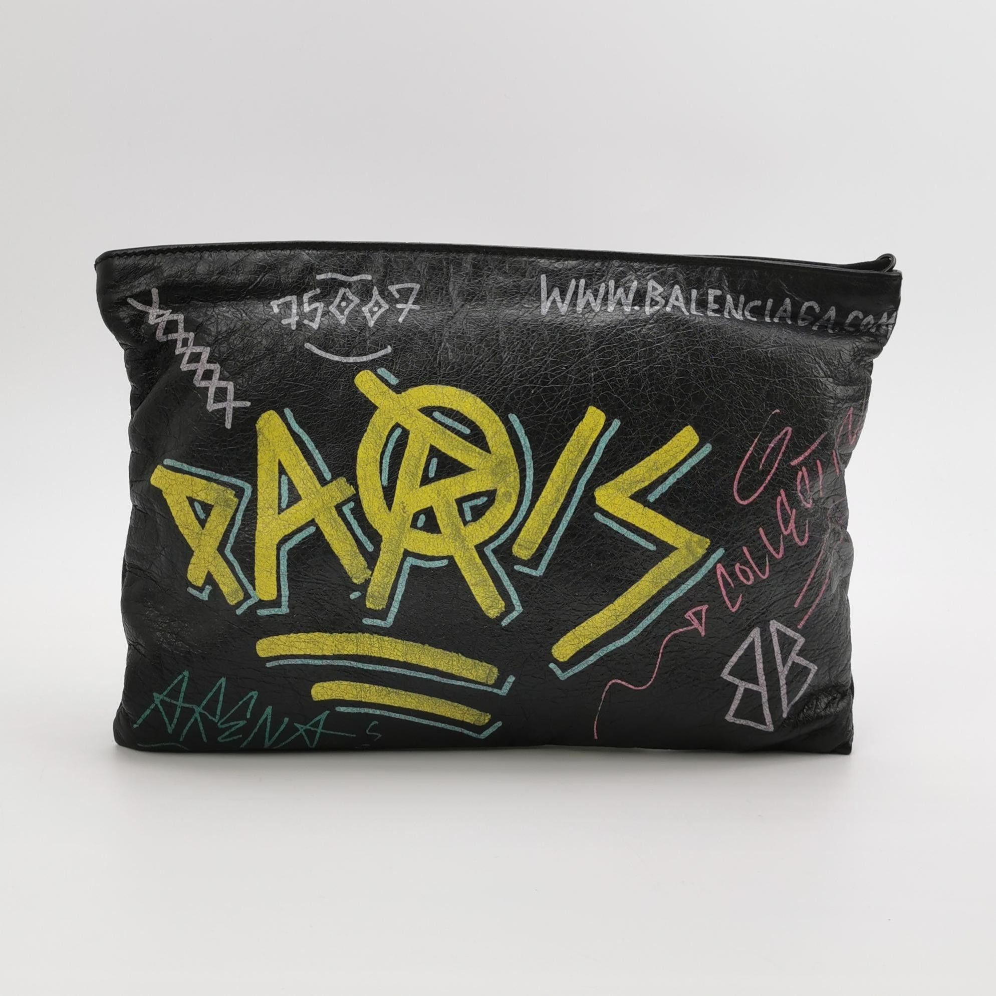 Balenciaga Balenciaga Graffiti Oil Wax Leather Clutch Size ONE SIZE - 7 Thumbnail