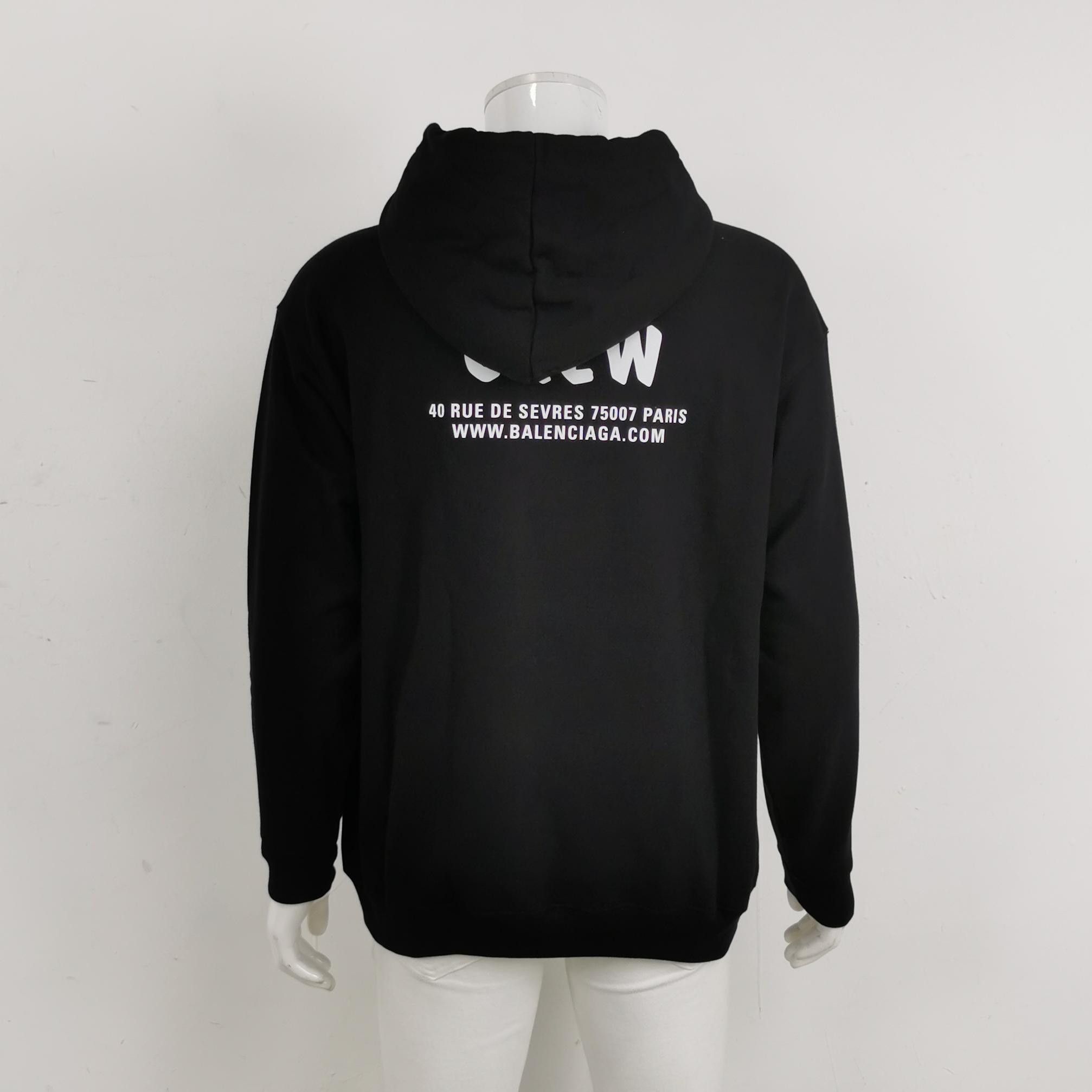 Balenciaga Balenciaga Black 'CREW' Logo Hoodie Size US M / EU 48-50 / 2 - 3 Thumbnail