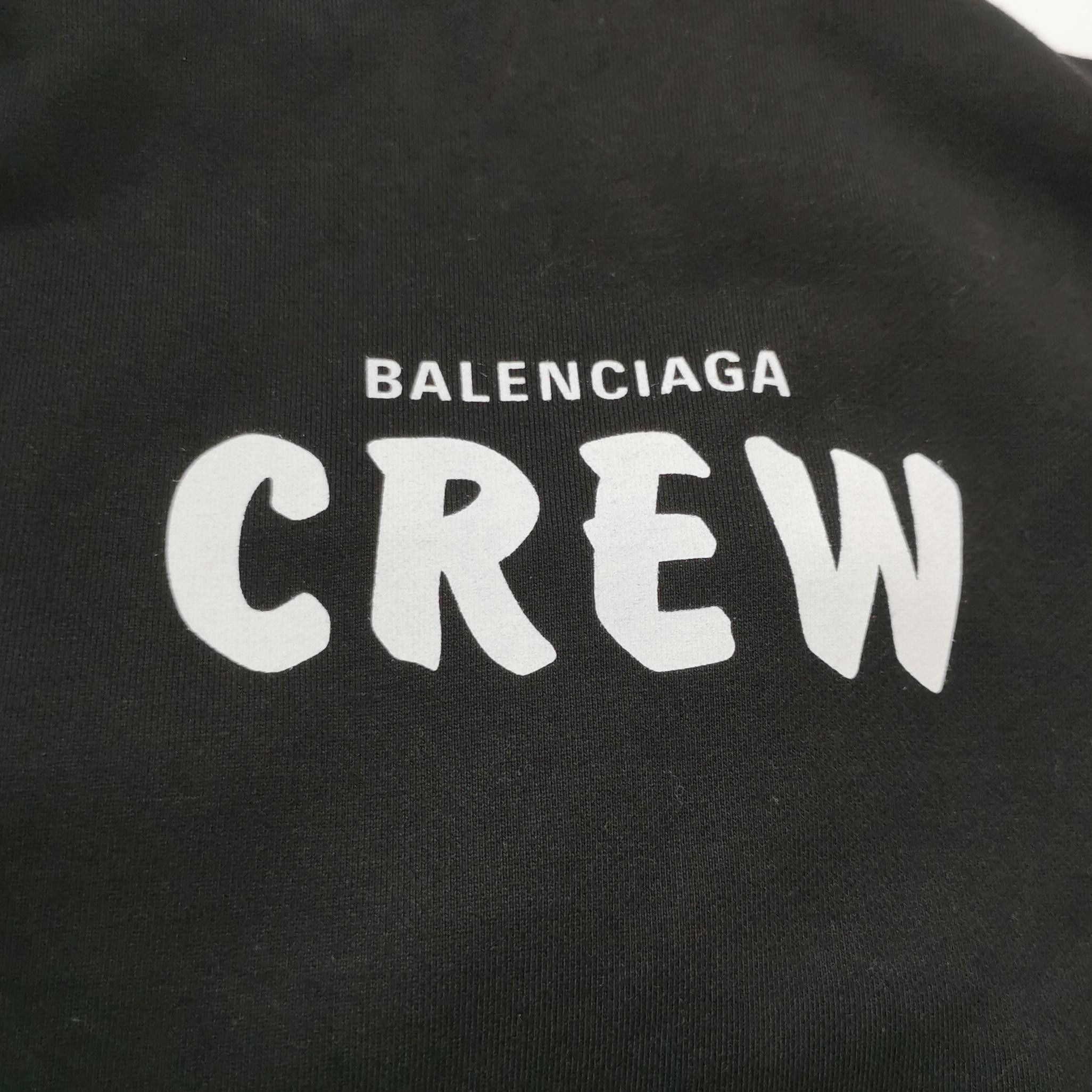 Balenciaga Balenciaga Black 'CREW' Logo Hoodie Size US M / EU 48-50 / 2 - 5 Thumbnail