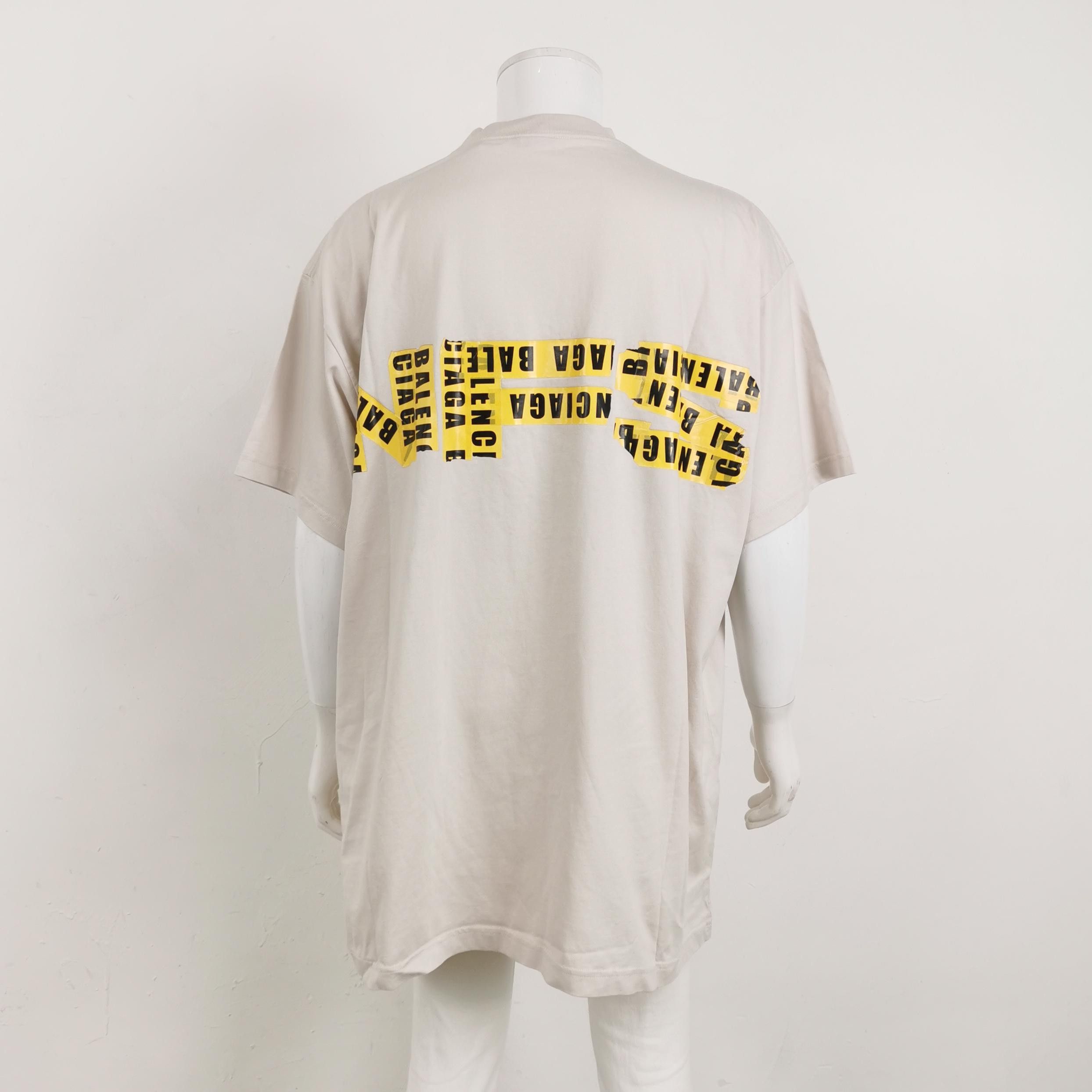 Balenciaga Beige 'Need For Speed' Graphic Oversized T-Shirt Size US XXS / EU 40 - 4 Thumbnail