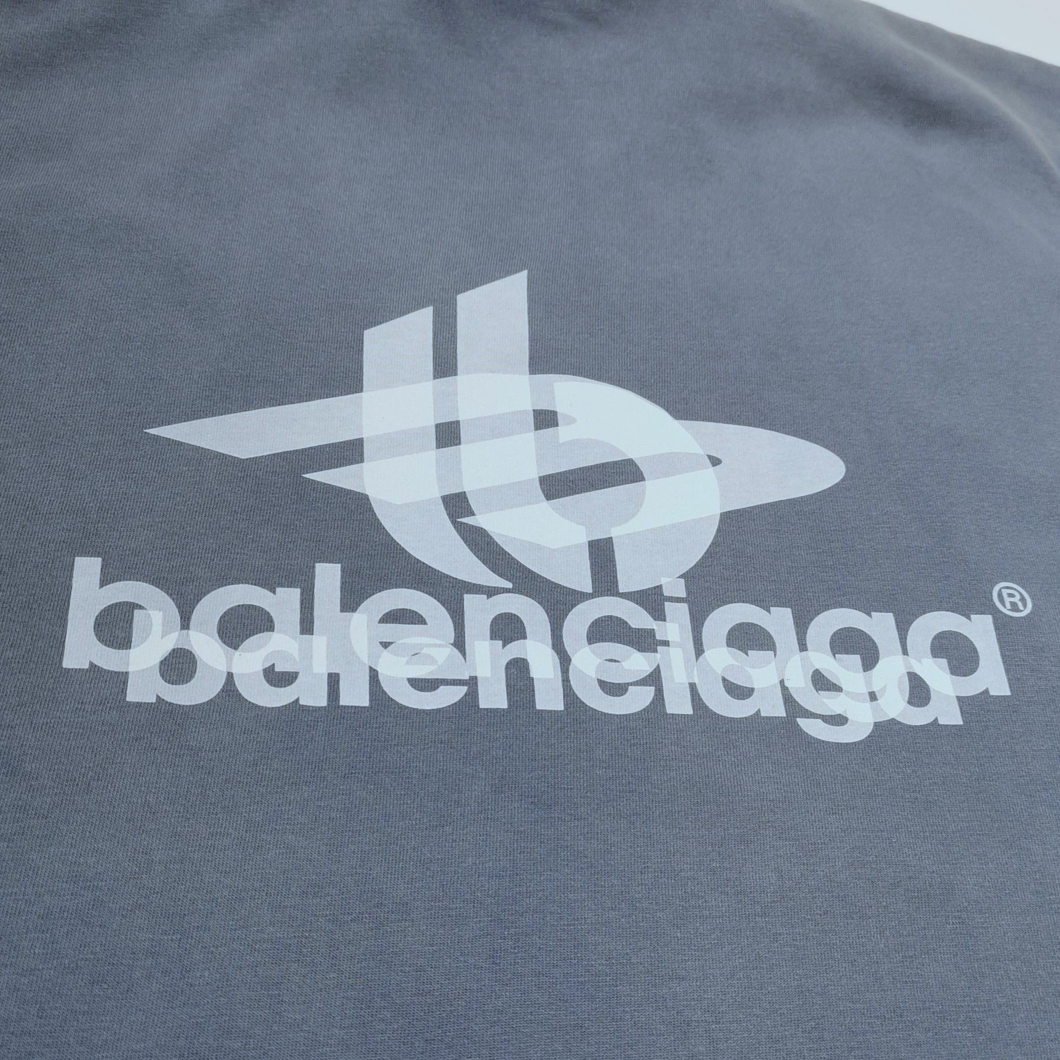 Balenciaga Balenciaga Logo Print Cotton T-shirt S Blue Size US S / EU 44-46 / 1 - 5 Thumbnail