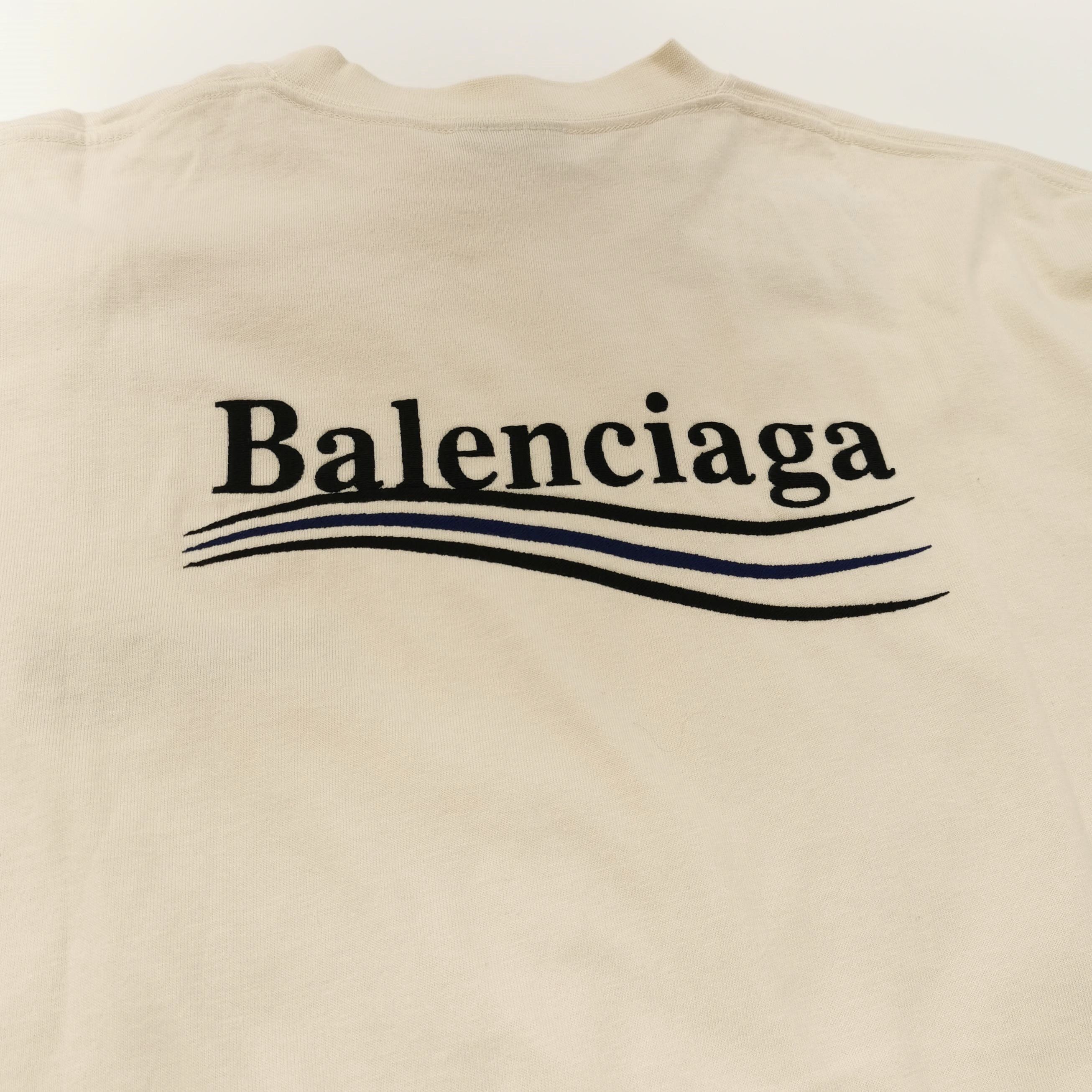 Balenciaga Balenciaga S Cotton Logo Crew Neck T-Shirt Size US S / EU 44-46 / 1 - 6 Thumbnail
