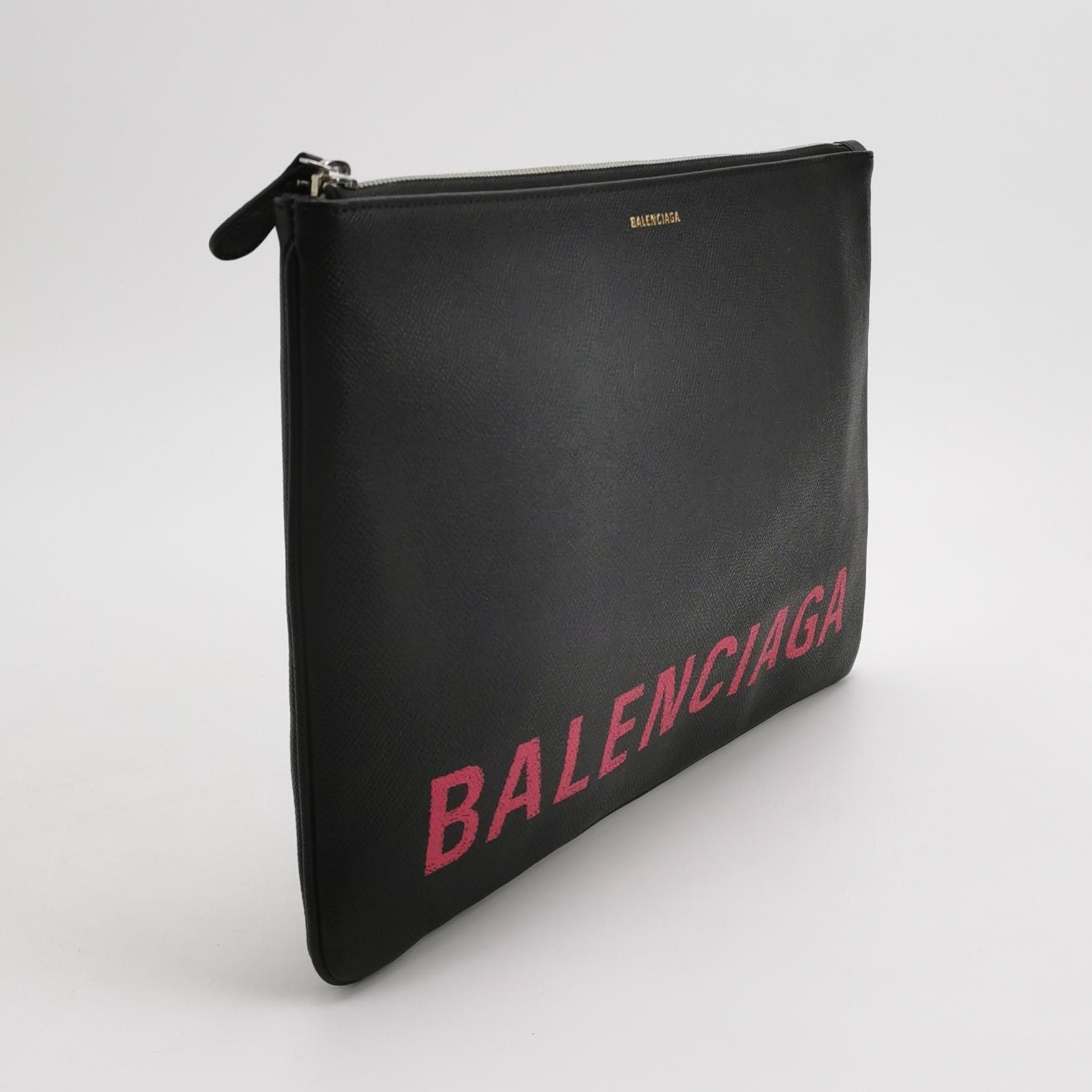 Balenciaga Balenciaga Leather Logo Zip Clutch Size ONE SIZE - 5 Thumbnail