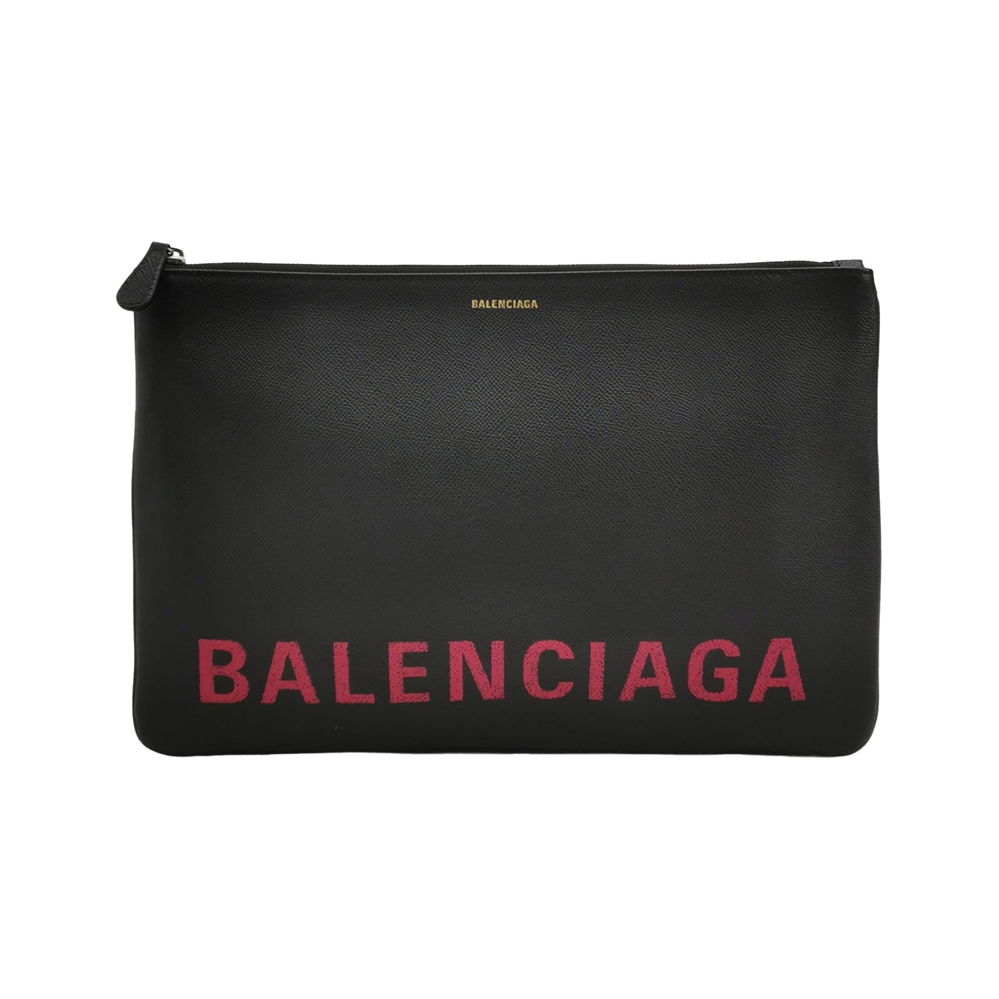 Balenciaga Balenciaga Leather Logo Zip Clutch Size ONE SIZE - 2 Thumbnail