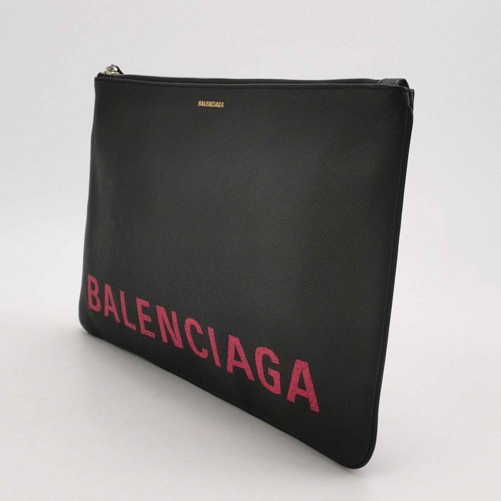 Balenciaga Balenciaga Leather Logo Zip Clutch Size ONE SIZE - 4 Thumbnail