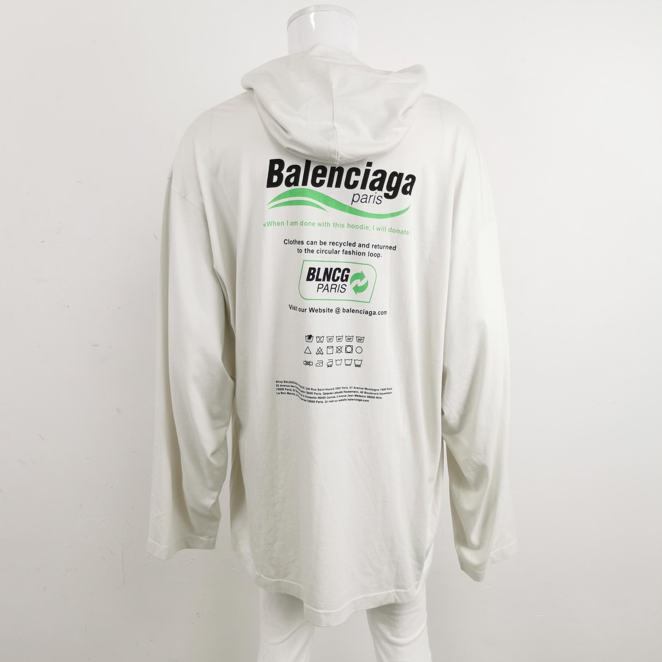 Balenciaga Balenciaga Cotton Logo Hoodie Long Sleeve M Size US M / EU 48-50 / 2 - 3 Thumbnail