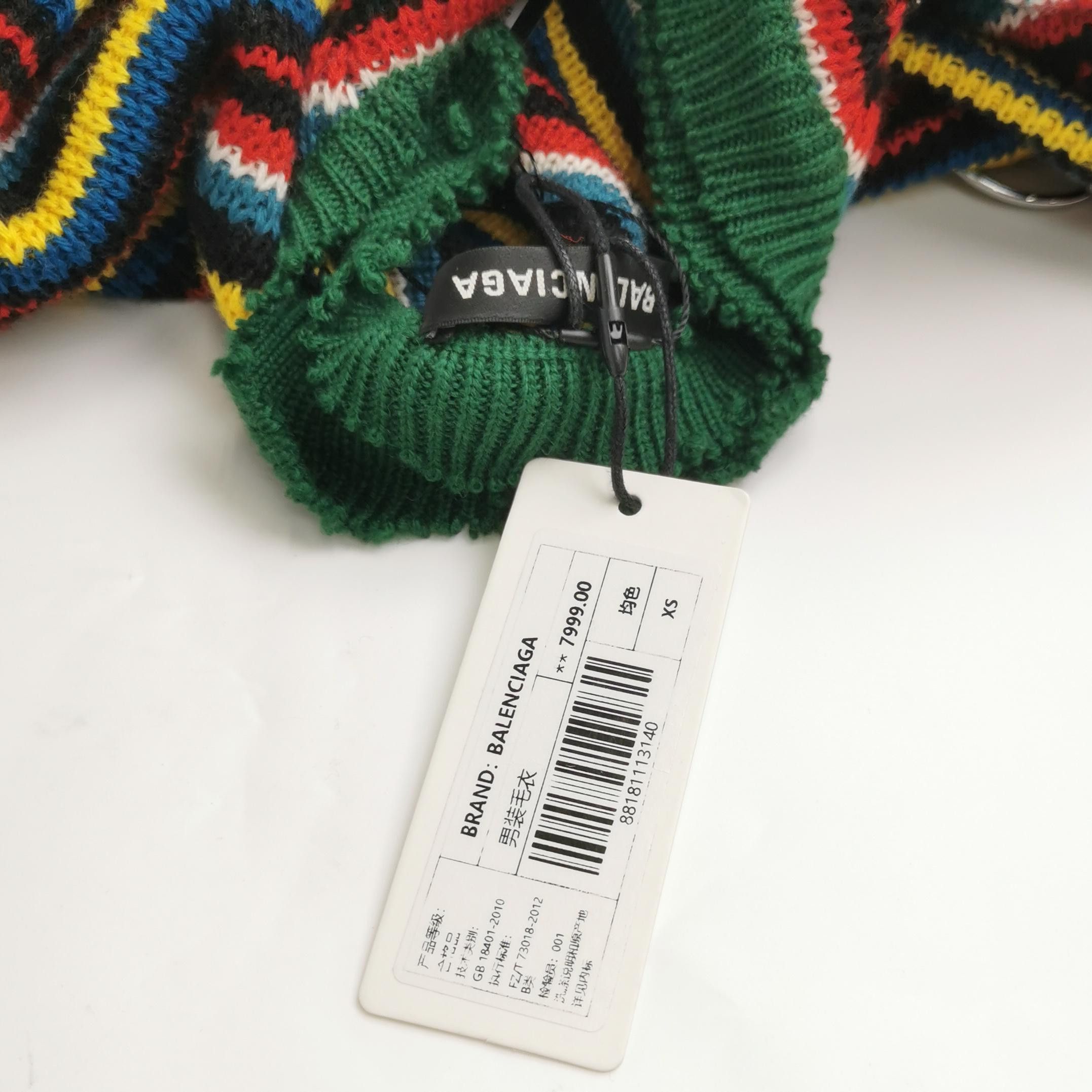 Balenciaga Balenciaga Striped Logo Crewneck Sweater XS Size US XS / EU 42 / 0 - 7 Thumbnail