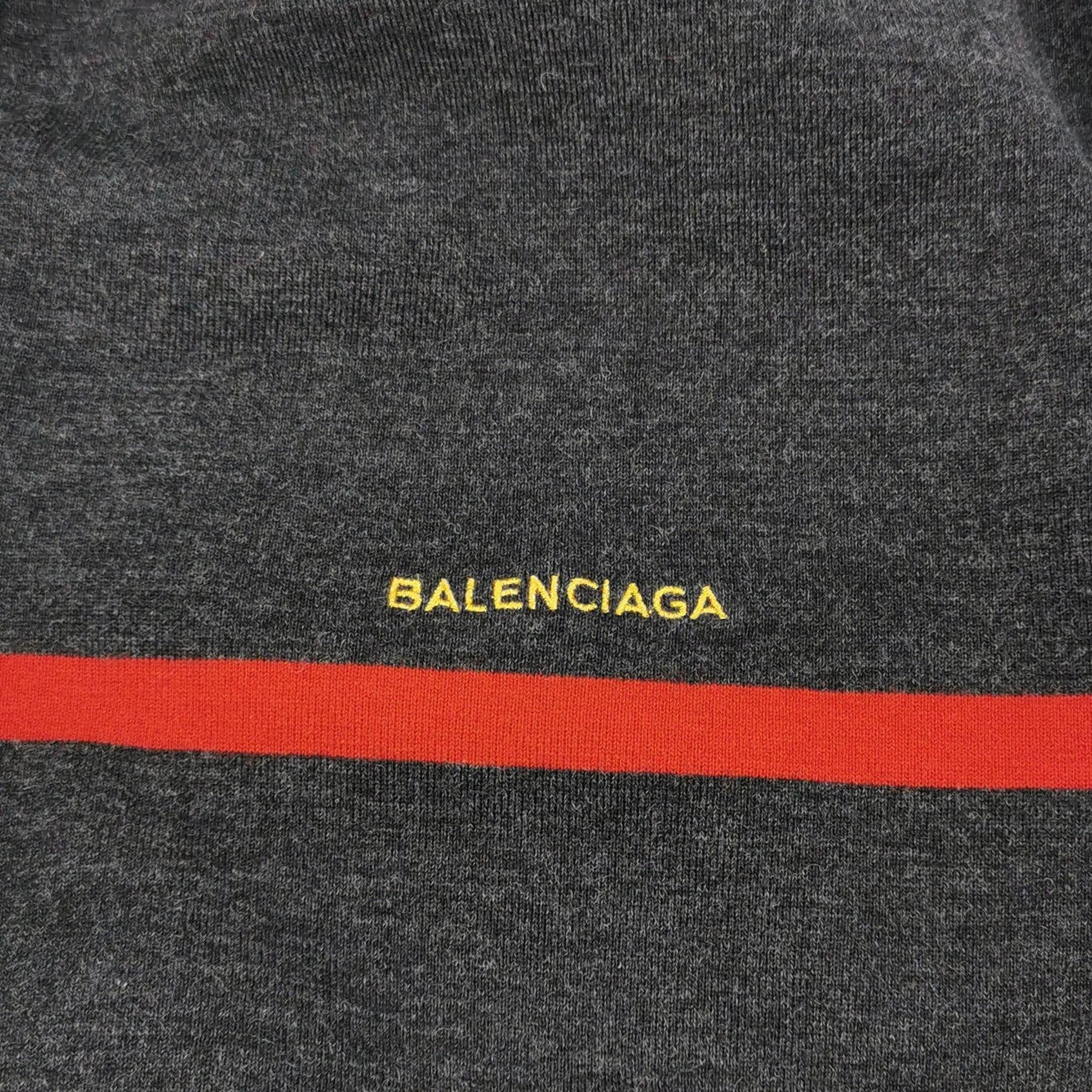 Balenciaga Balenciaga XS Wool Blend Colorblock Logo V-Neck Sweater Size US XS / EU 42 / 0 - 6 Thumbnail