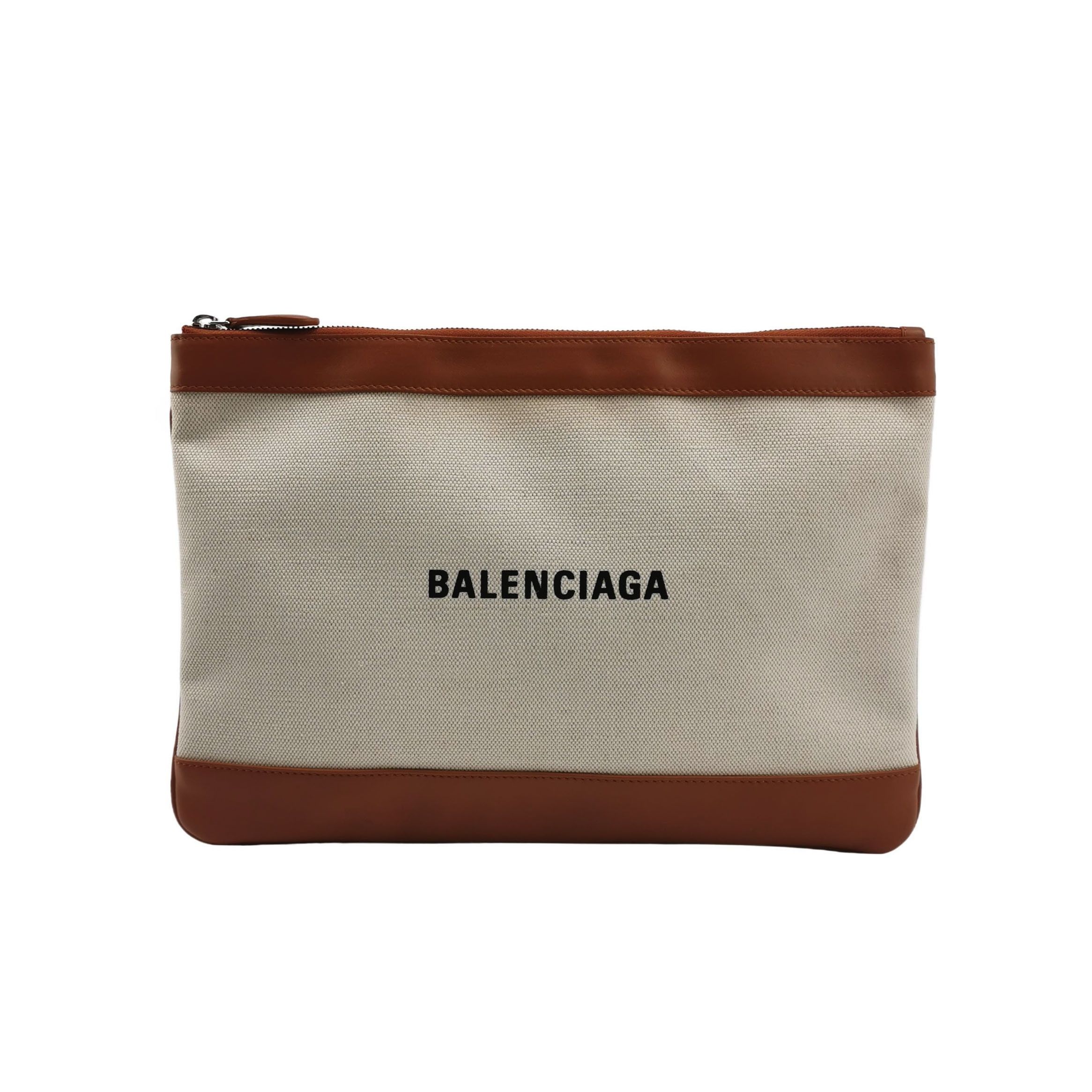 Balenciaga Balenciaga Canvas Leather Logo Zip Clutch Size ONE SIZE - 2 Thumbnail