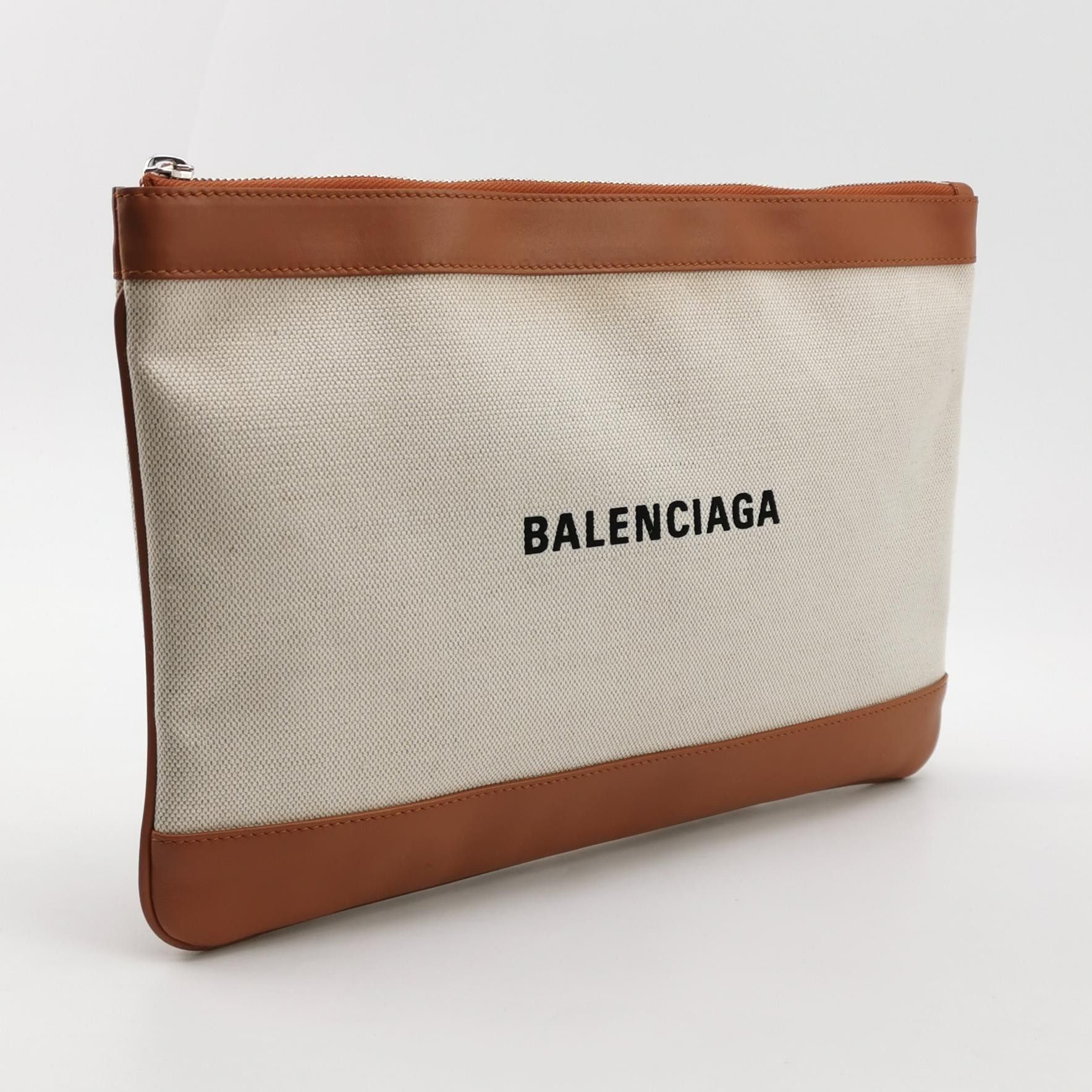 Balenciaga Balenciaga Canvas Leather Logo Zip Clutch Size ONE SIZE - 5 Thumbnail