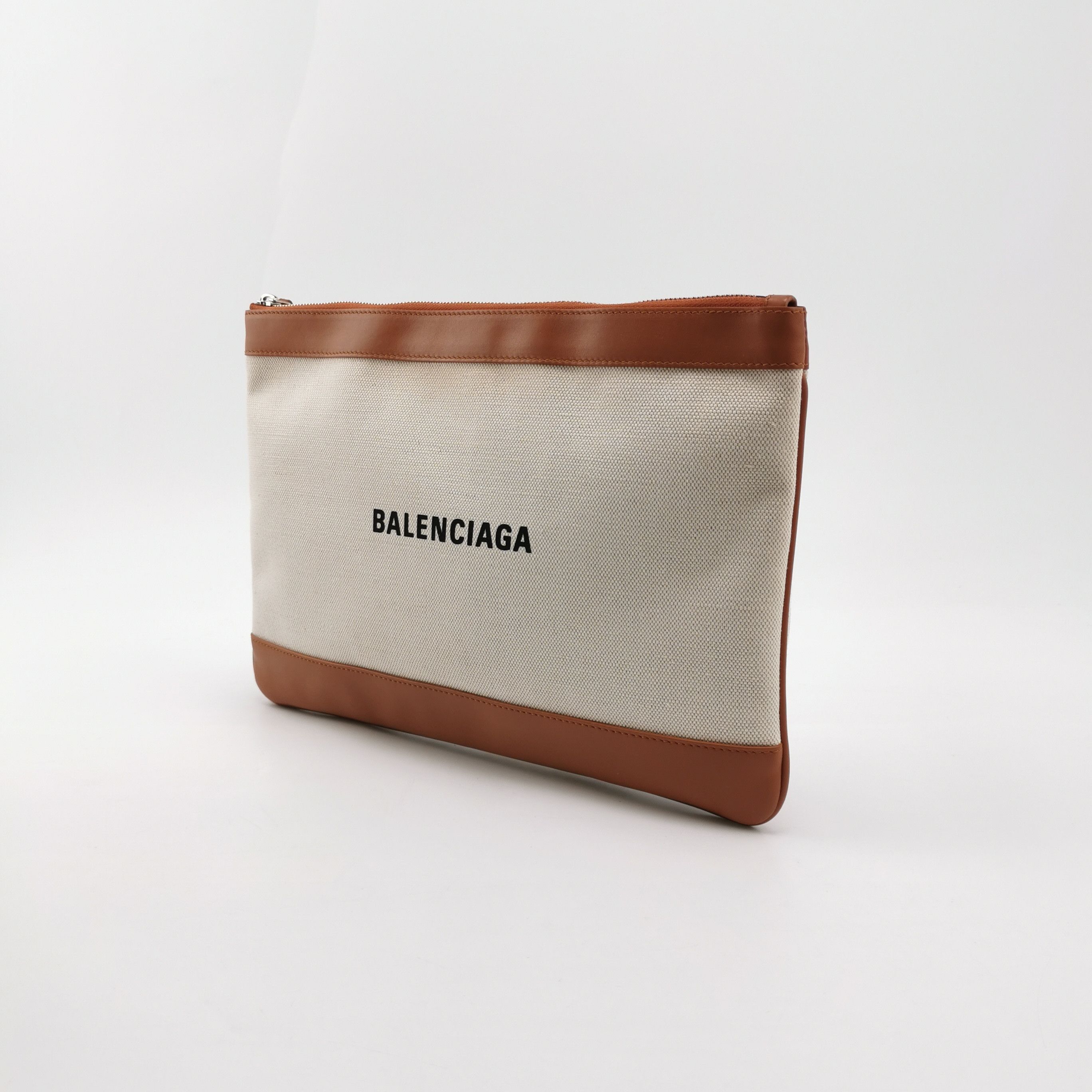 Balenciaga Balenciaga Canvas Leather Logo Zip Clutch Size ONE SIZE - 4 Thumbnail