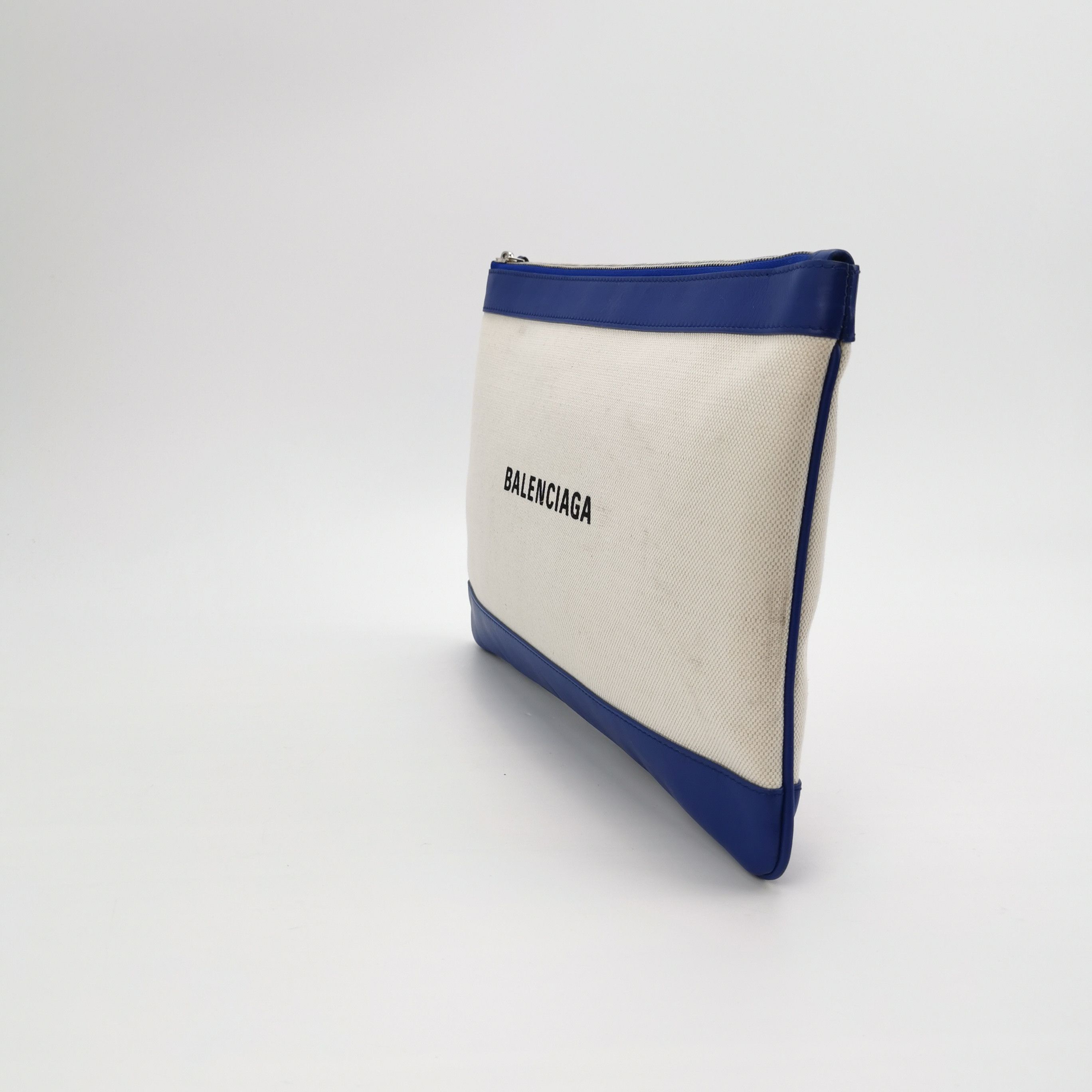 Balenciaga Balenciaga Colorblock Logo Canvas Leather Clutch Size ONE SIZE - 3 Thumbnail