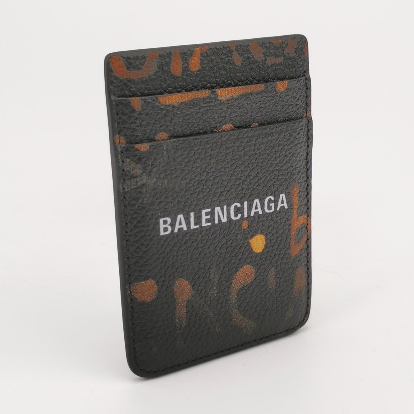 Balenciaga Balenciaga Leather Colorblock Logo Card Holder Size ONE SIZE - 5 Thumbnail