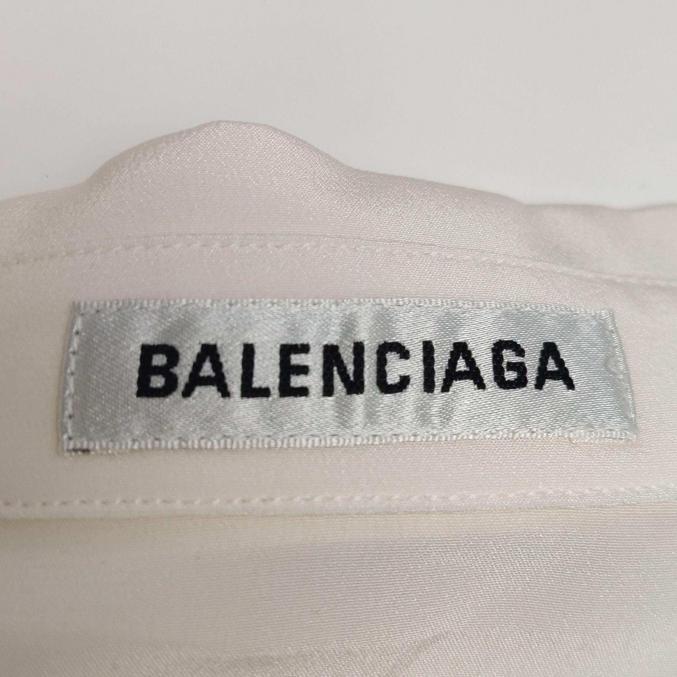 Balenciaga Balenciaga Silk Logo Collar Shirt XS Size US XS / EU 42 / 0 - 12 Thumbnail