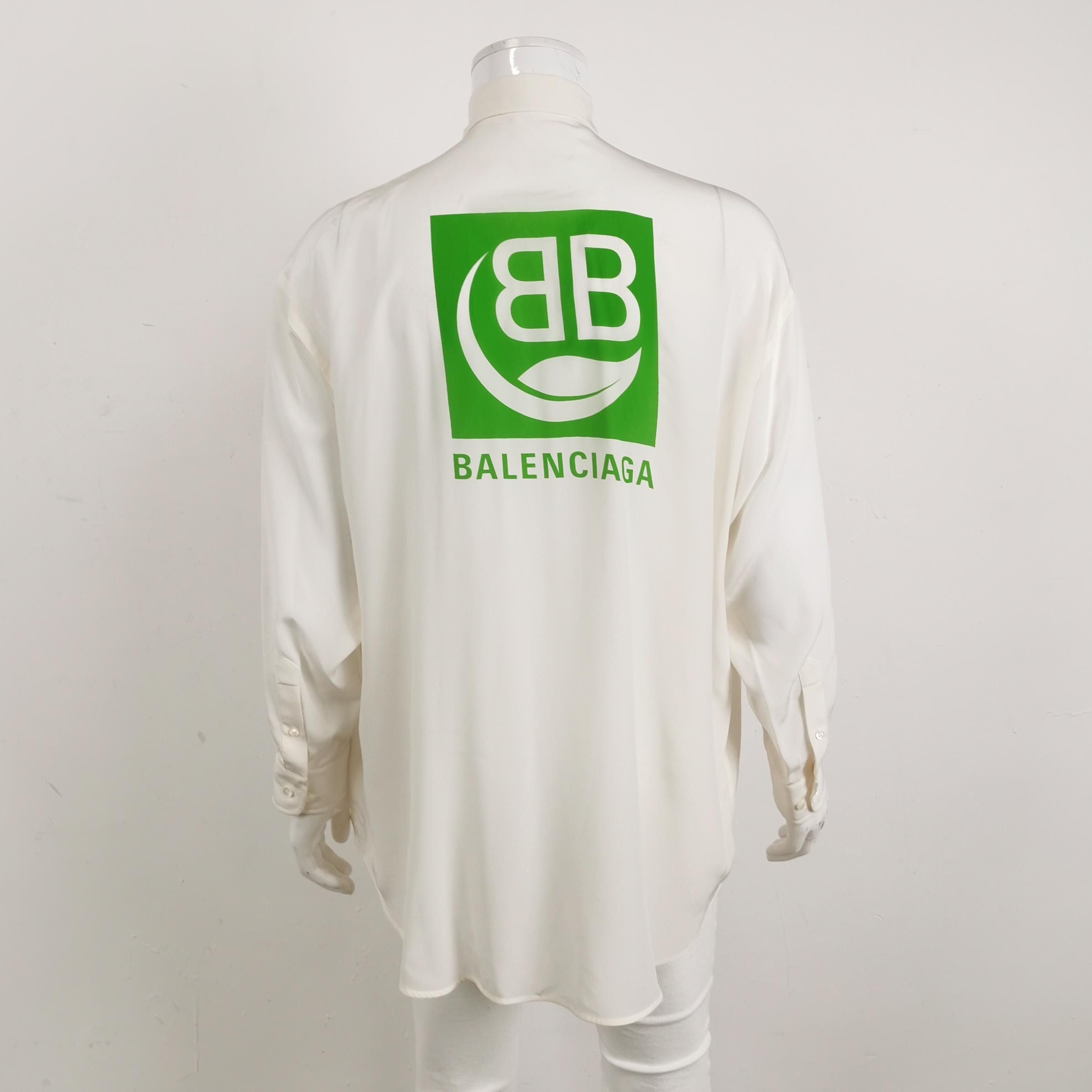 Balenciaga Balenciaga Silk Logo Collar Shirt XS Size US XS / EU 42 / 0 - 3 Thumbnail