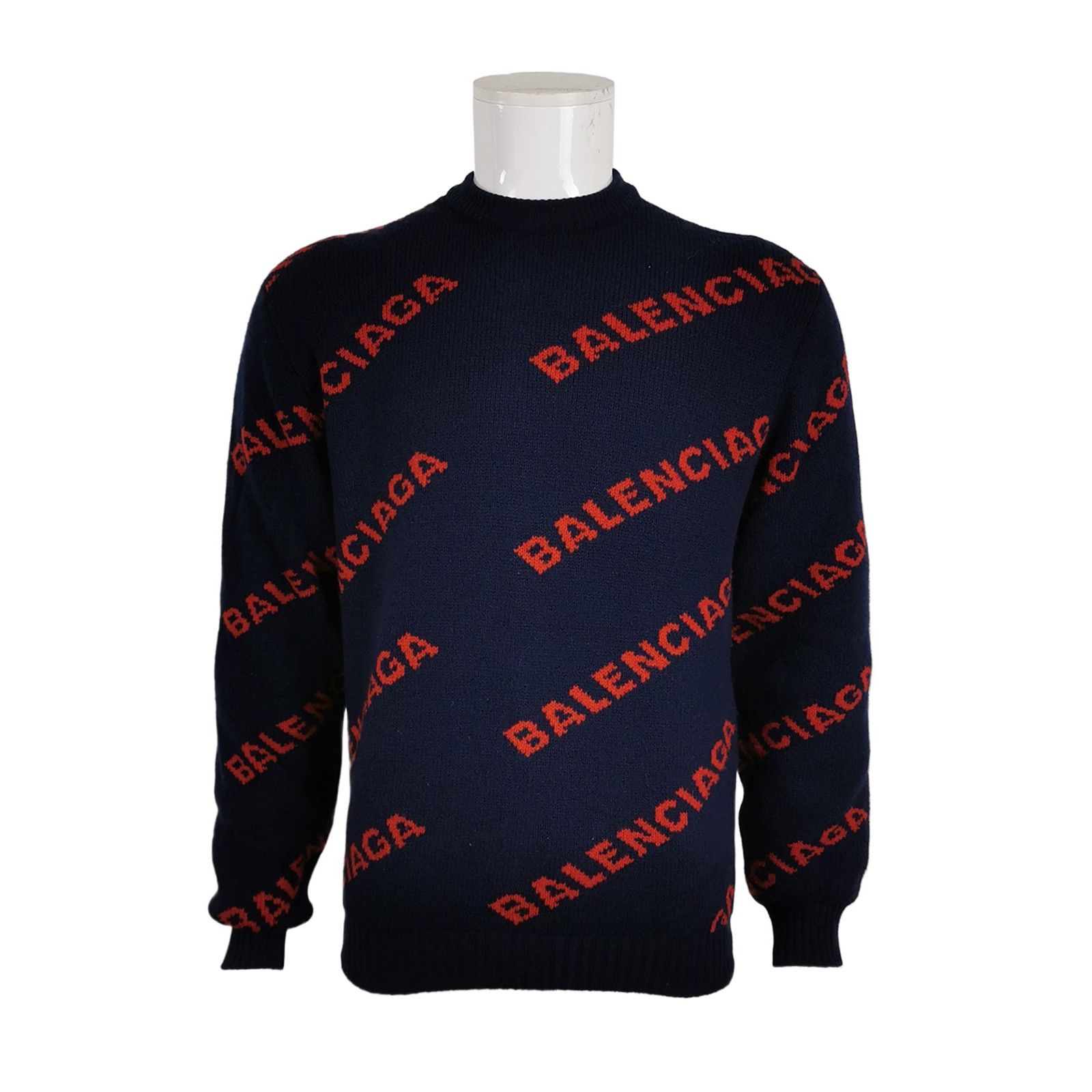 Balenciaga Balenciaga Wool Blend Logo Print Crewneck Sweater S Size US S / EU 44-46 / 1 - 2 Thumbnail