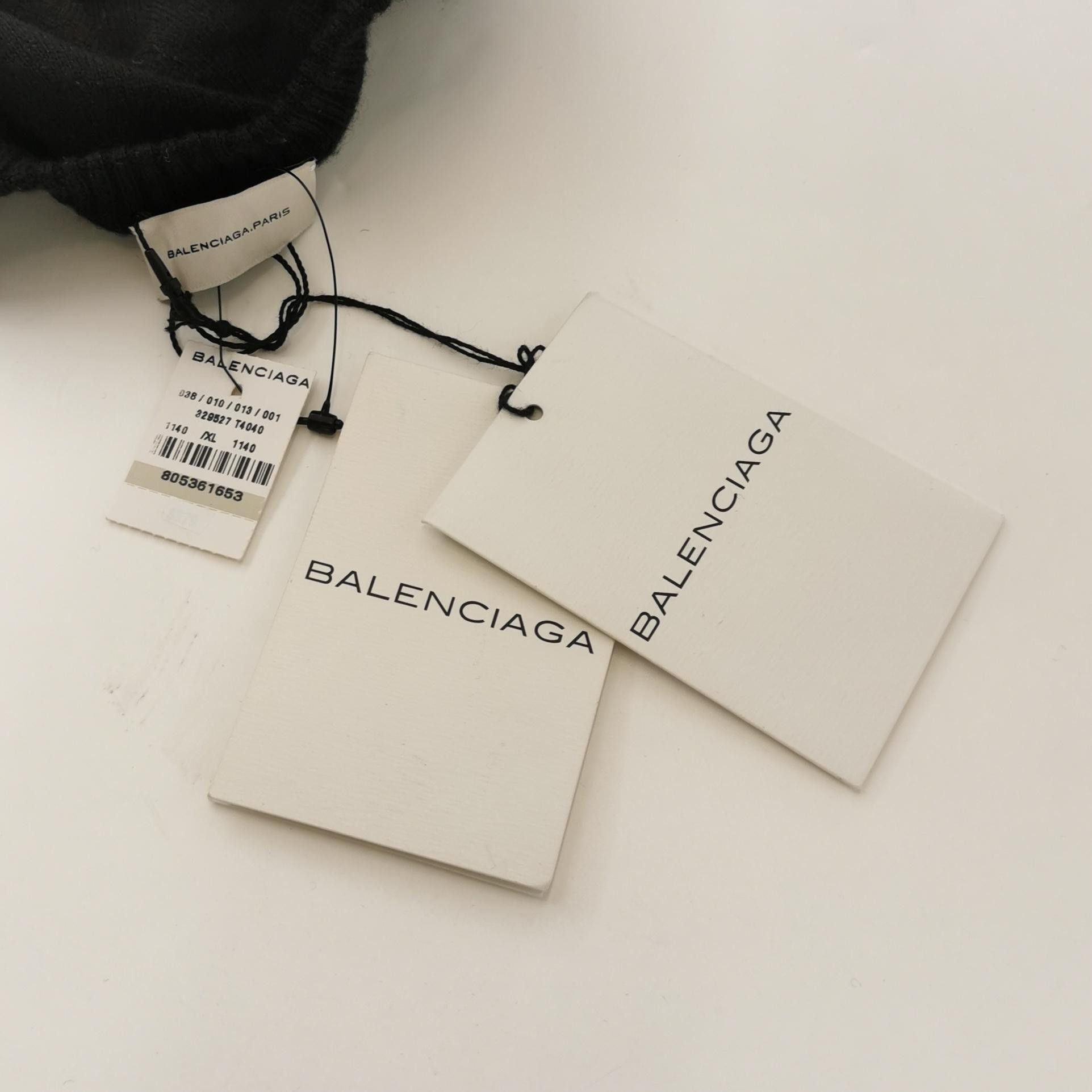 Balenciaga Black V-Neck Long-Sleeve Sweater Size US M / EU 48-50 / 2 - 6 Thumbnail
