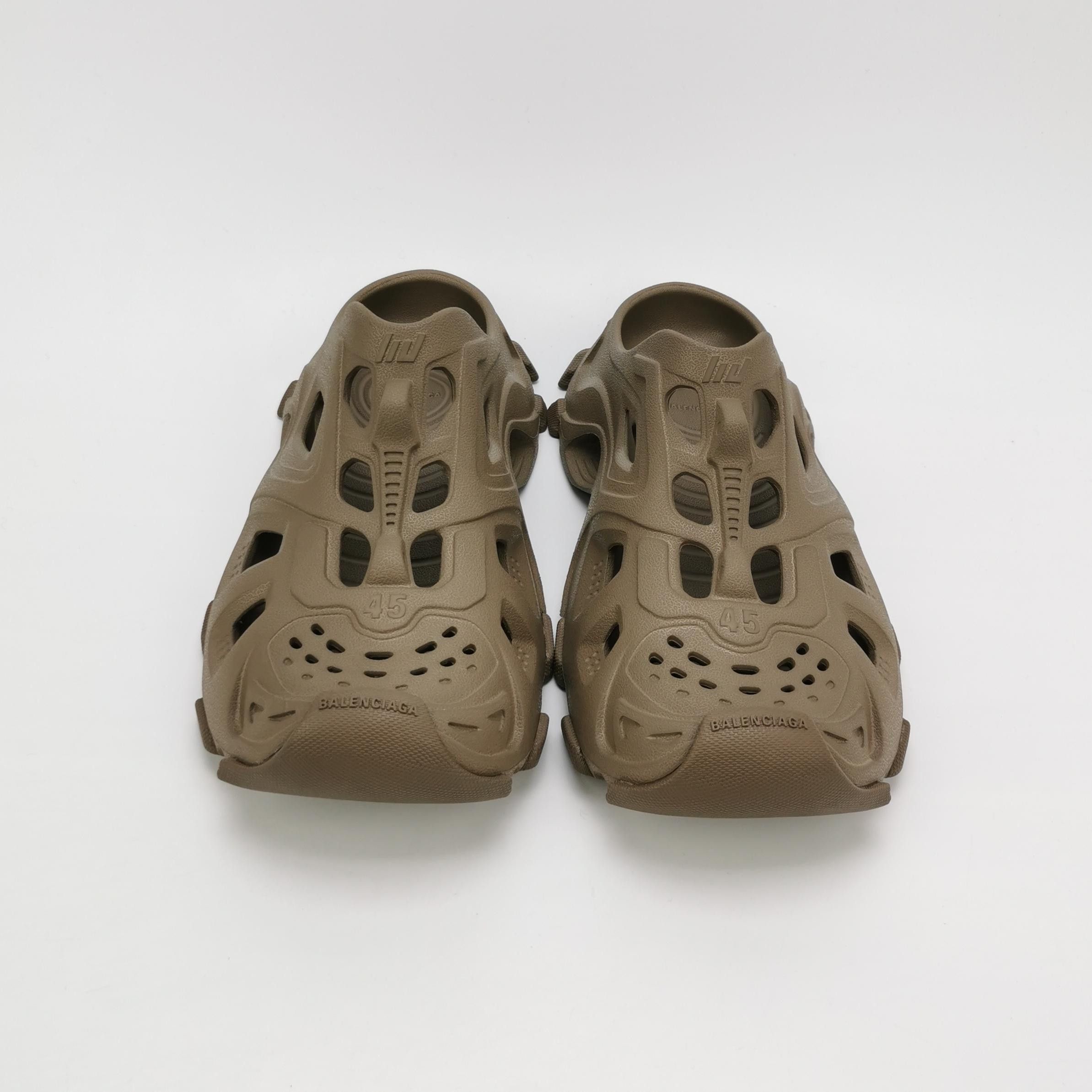 Balenciaga Brown Perforated Cut-Out Chunky Clog 40 Size US 7.5 / EU 40-41 - 5 Thumbnail