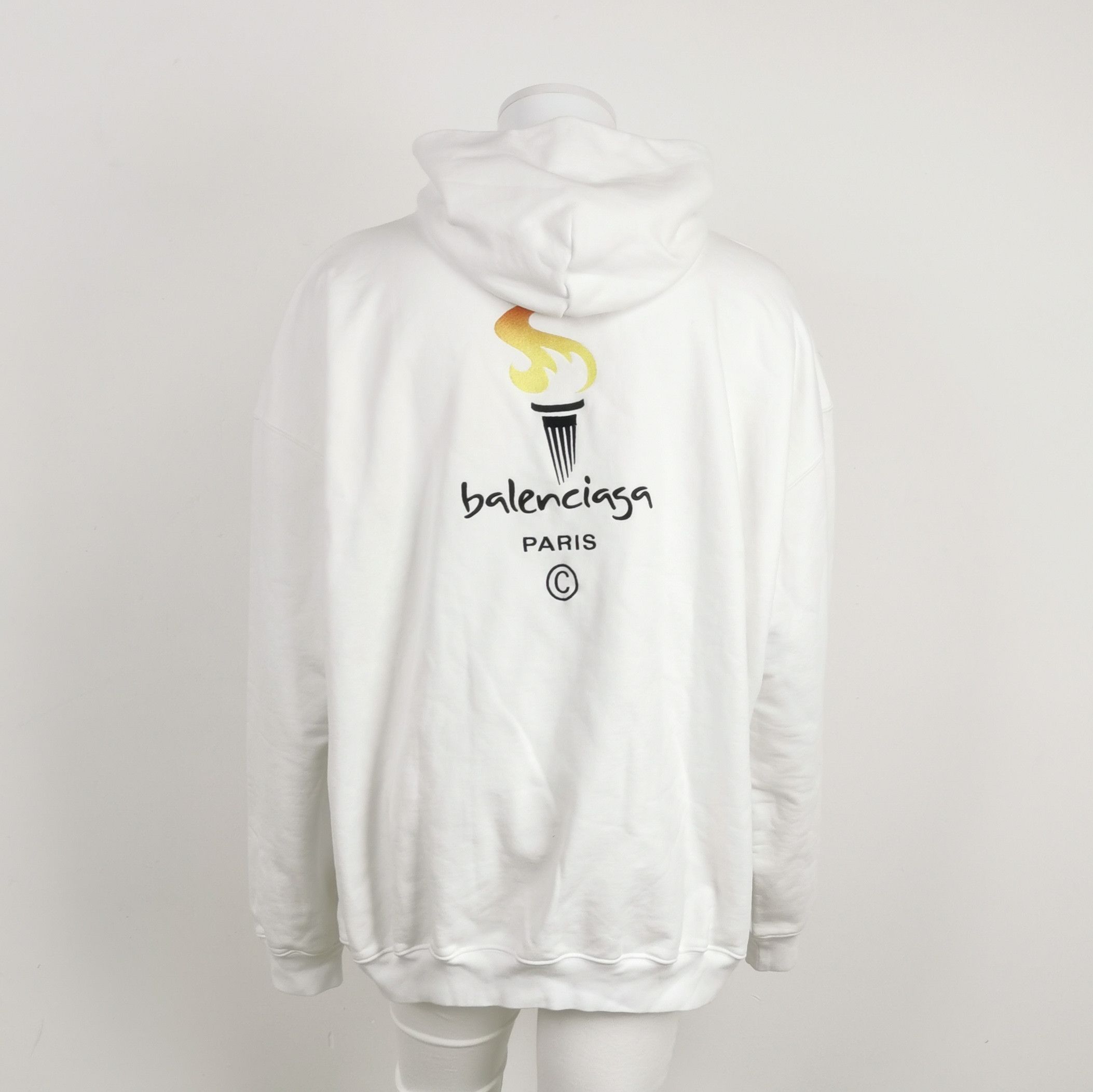 Balenciaga Balenciaga White Torch Logo Oversized Hoodie Size US XS / EU 42 / 0 - 4 Thumbnail
