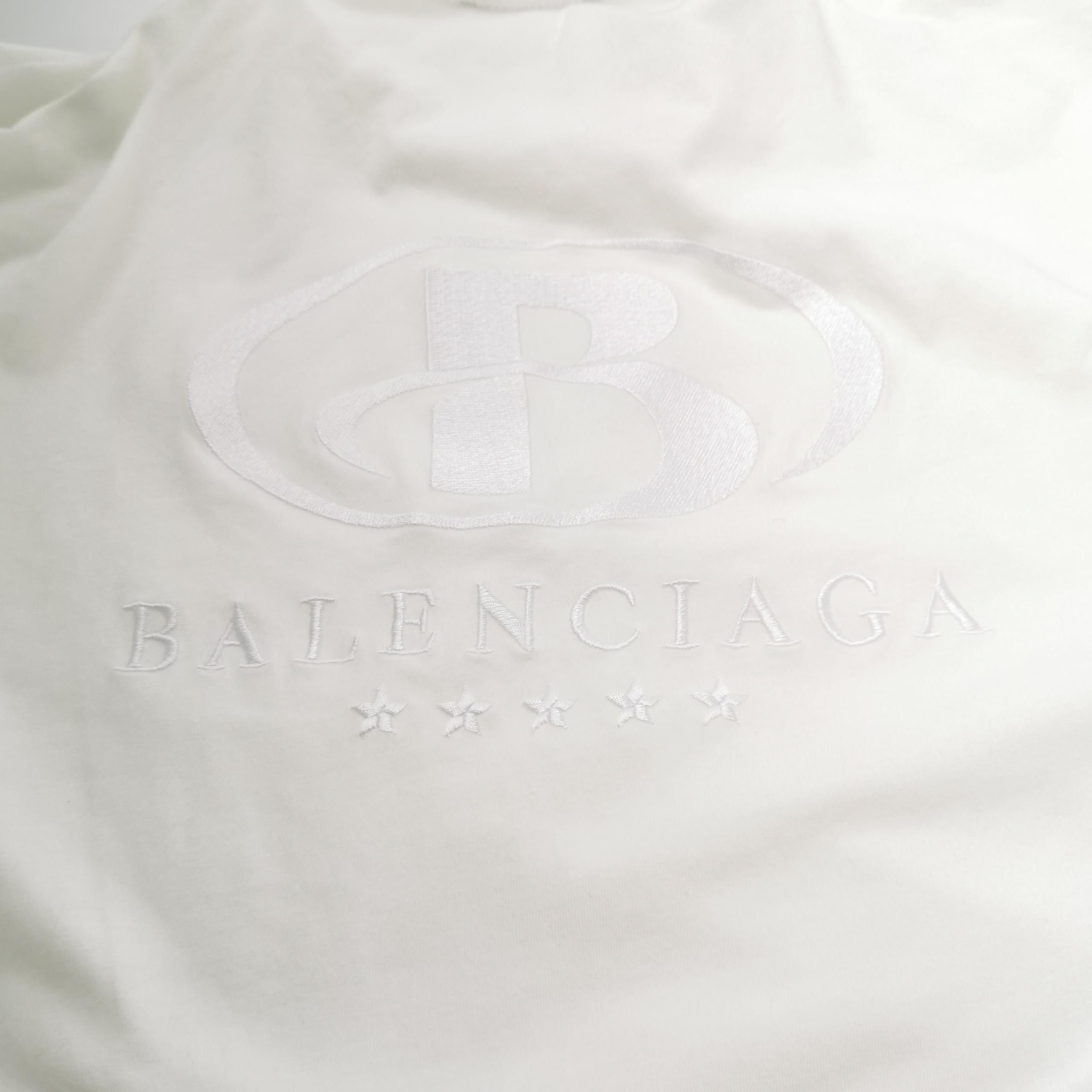 Balenciaga Balenciaga White Cotton Logo T-Shirt S Size US S / EU 44-46 / 1 - 5 Thumbnail