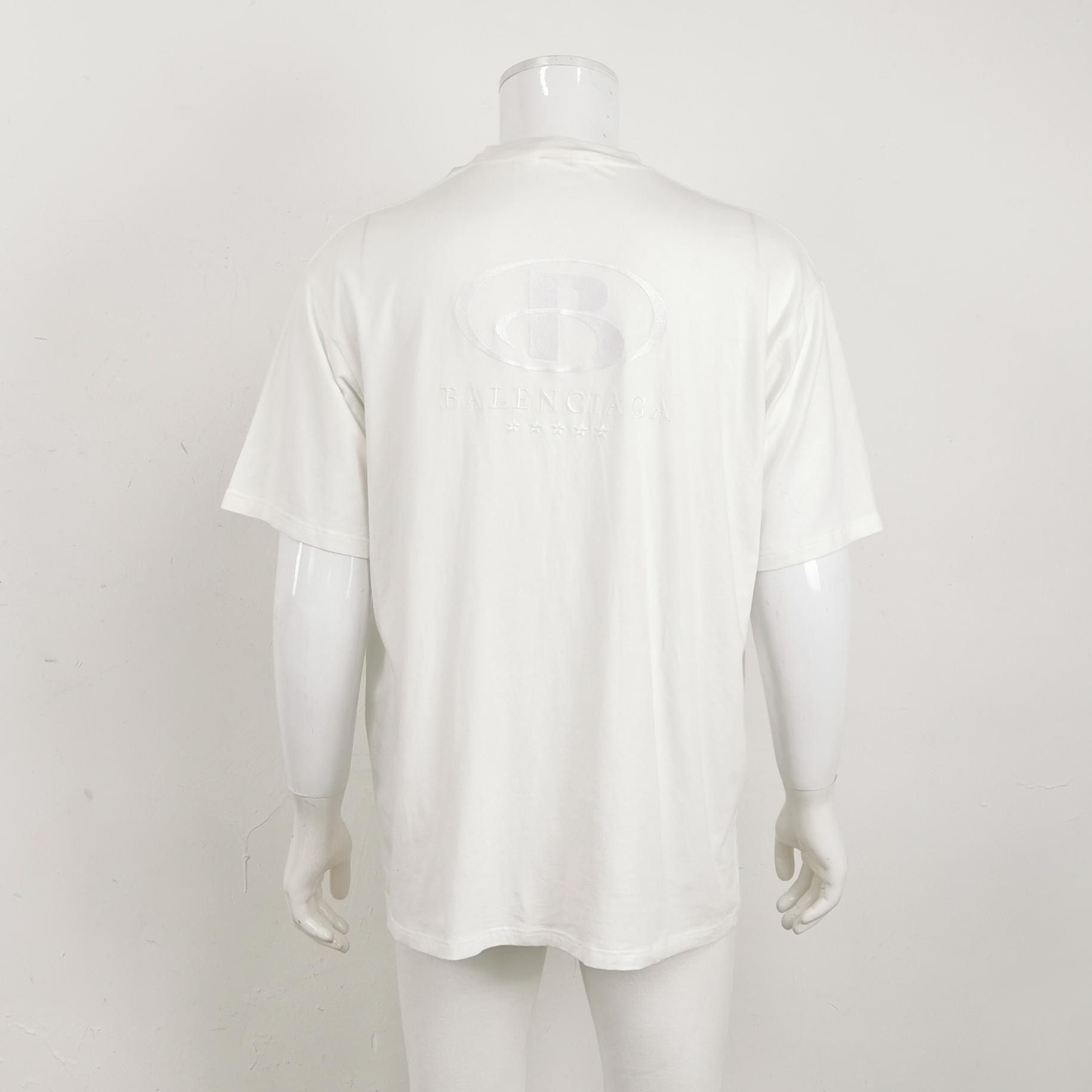 Balenciaga Balenciaga White Cotton Logo T-Shirt S Size US S / EU 44-46 / 1 - 3 Thumbnail