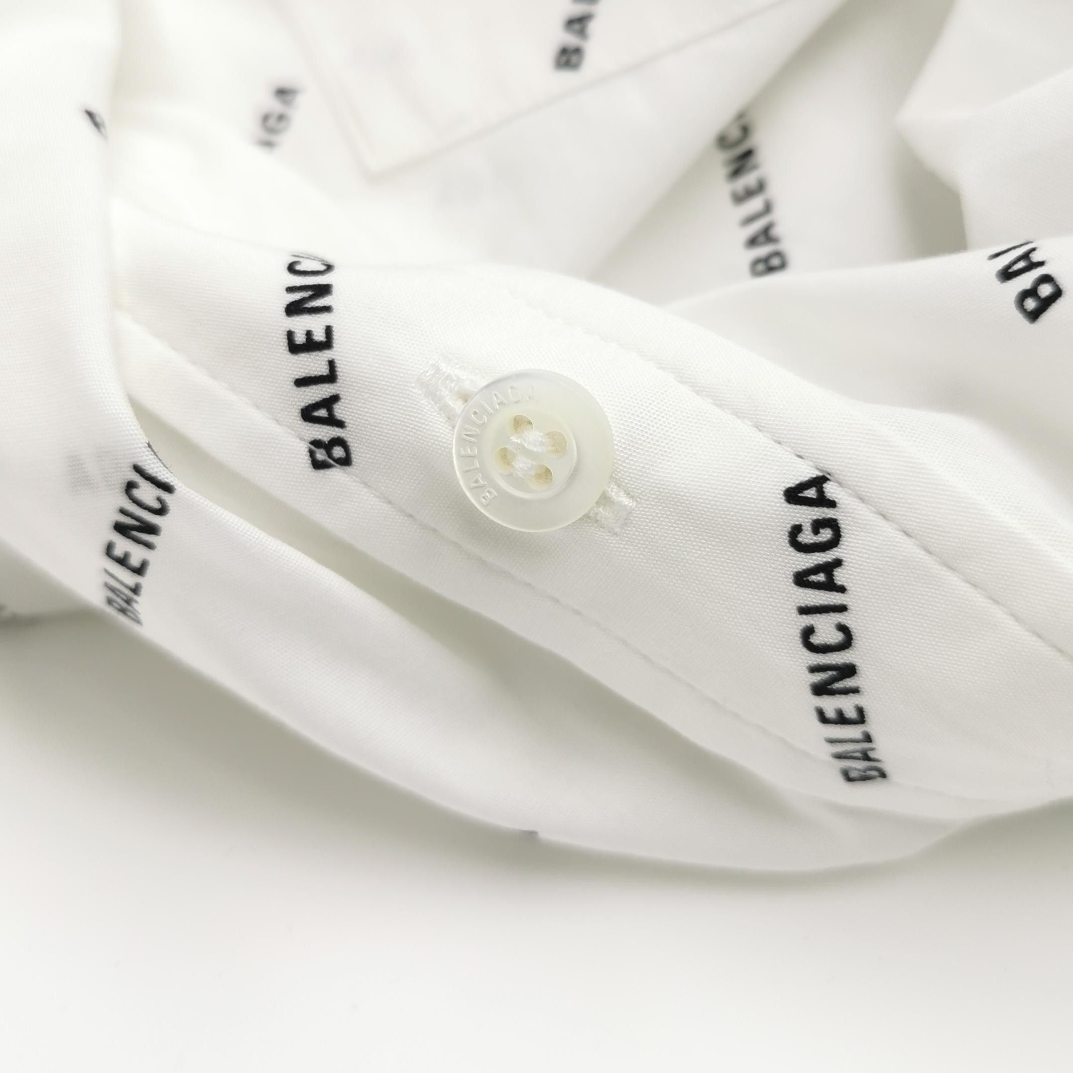 Balenciaga Balenciaga XS Cotton Logo Print Button-Down Shirt Size US XS / EU 42 / 0 - 6 Thumbnail