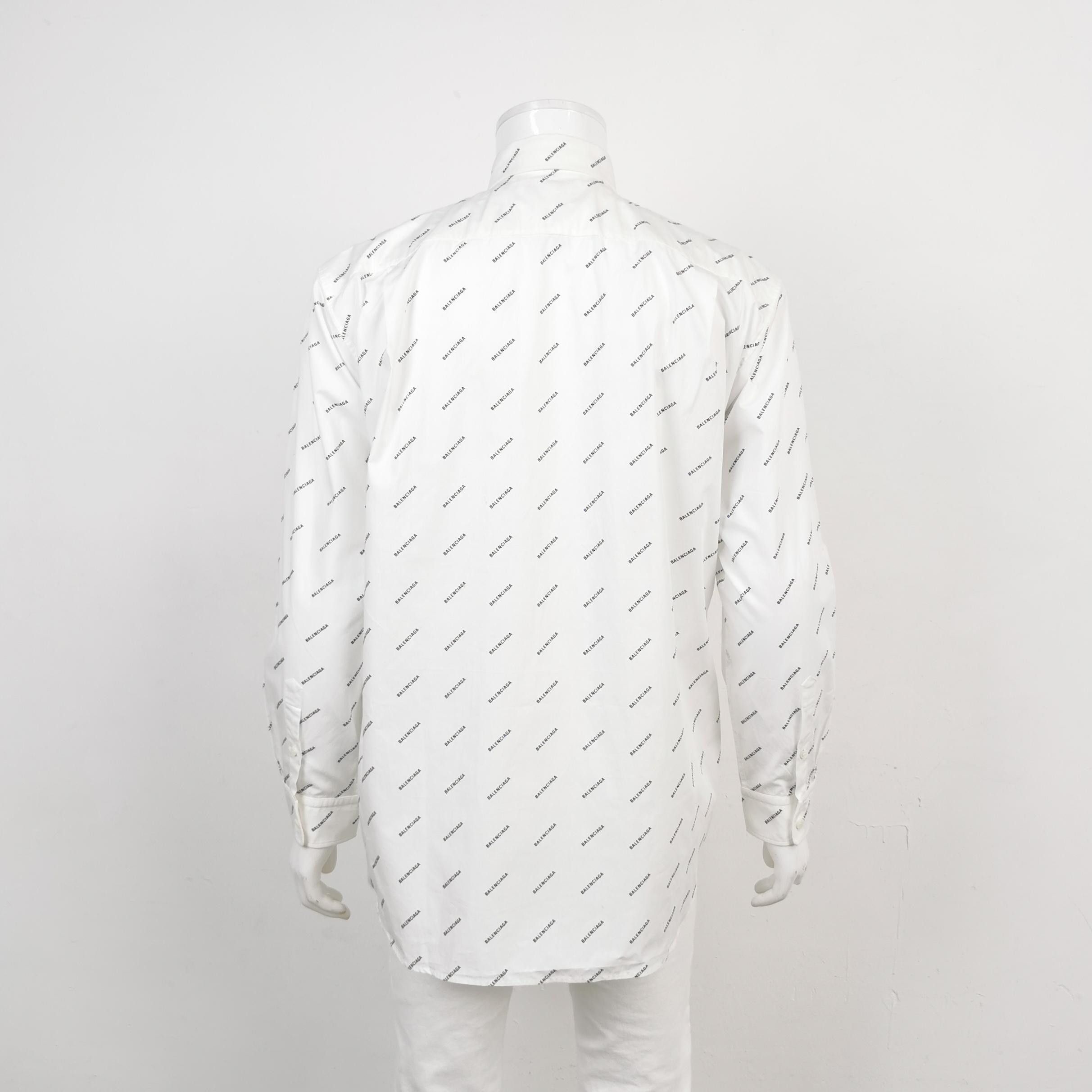 Balenciaga Balenciaga XS Cotton Logo Print Button-Down Shirt Size US XS / EU 42 / 0 - 4 Thumbnail