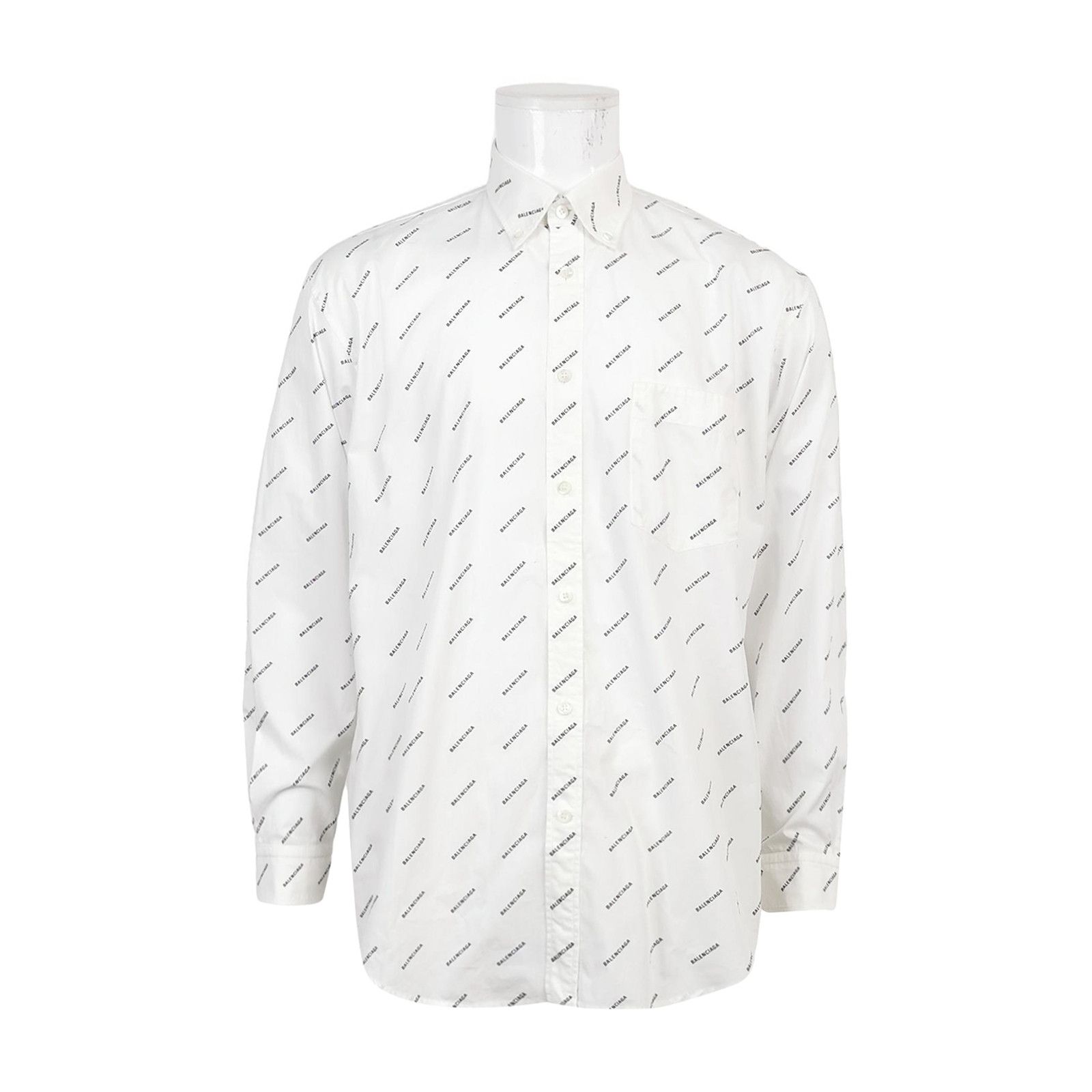Balenciaga Balenciaga XS Cotton Logo Print Button-Down Shirt Size US XS / EU 42 / 0 - 2 Thumbnail
