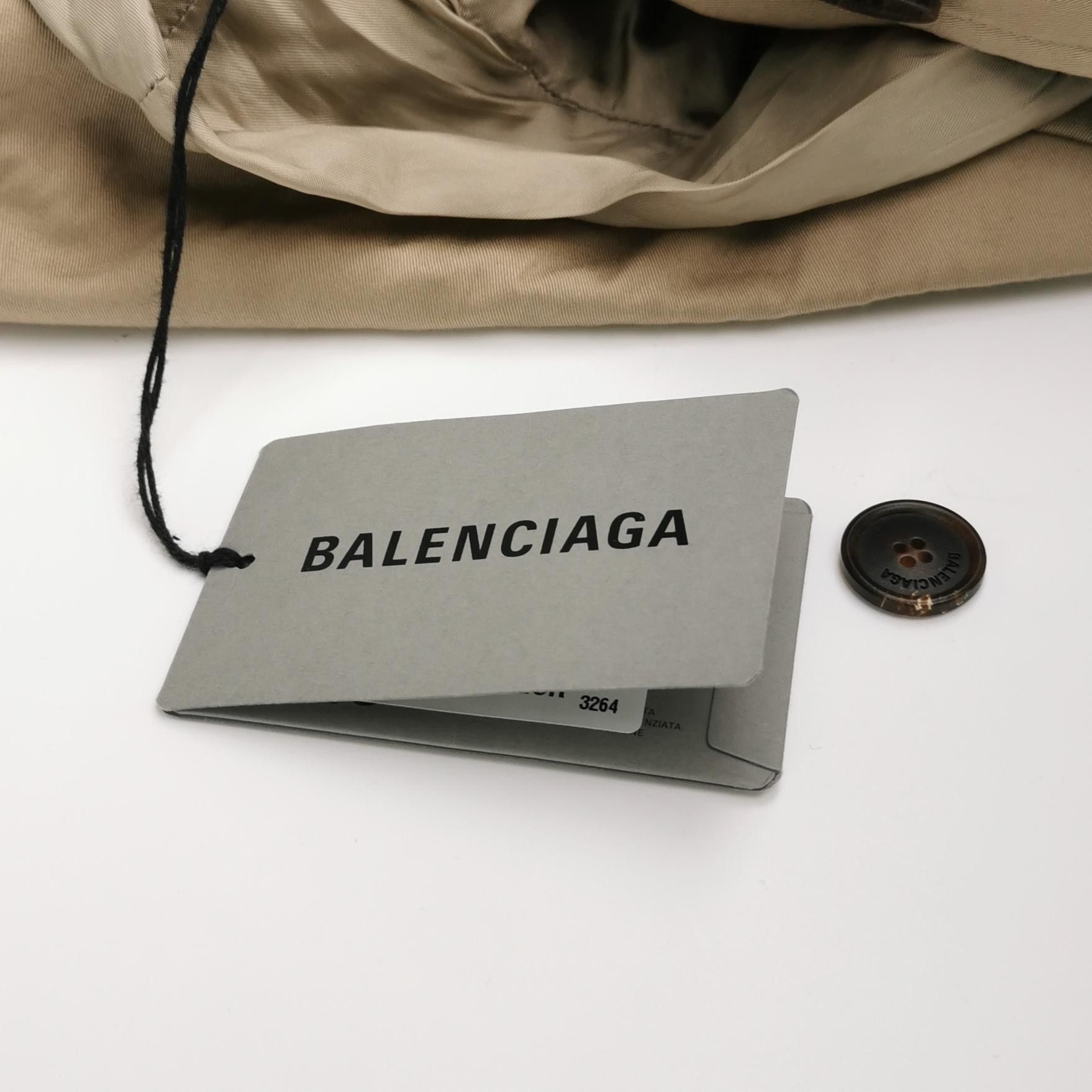 Balenciaga Balenciaga XS Cotton Solid Long-Sleeve Trench Coat Size US XS / EU 42 / 0 - 7 Thumbnail