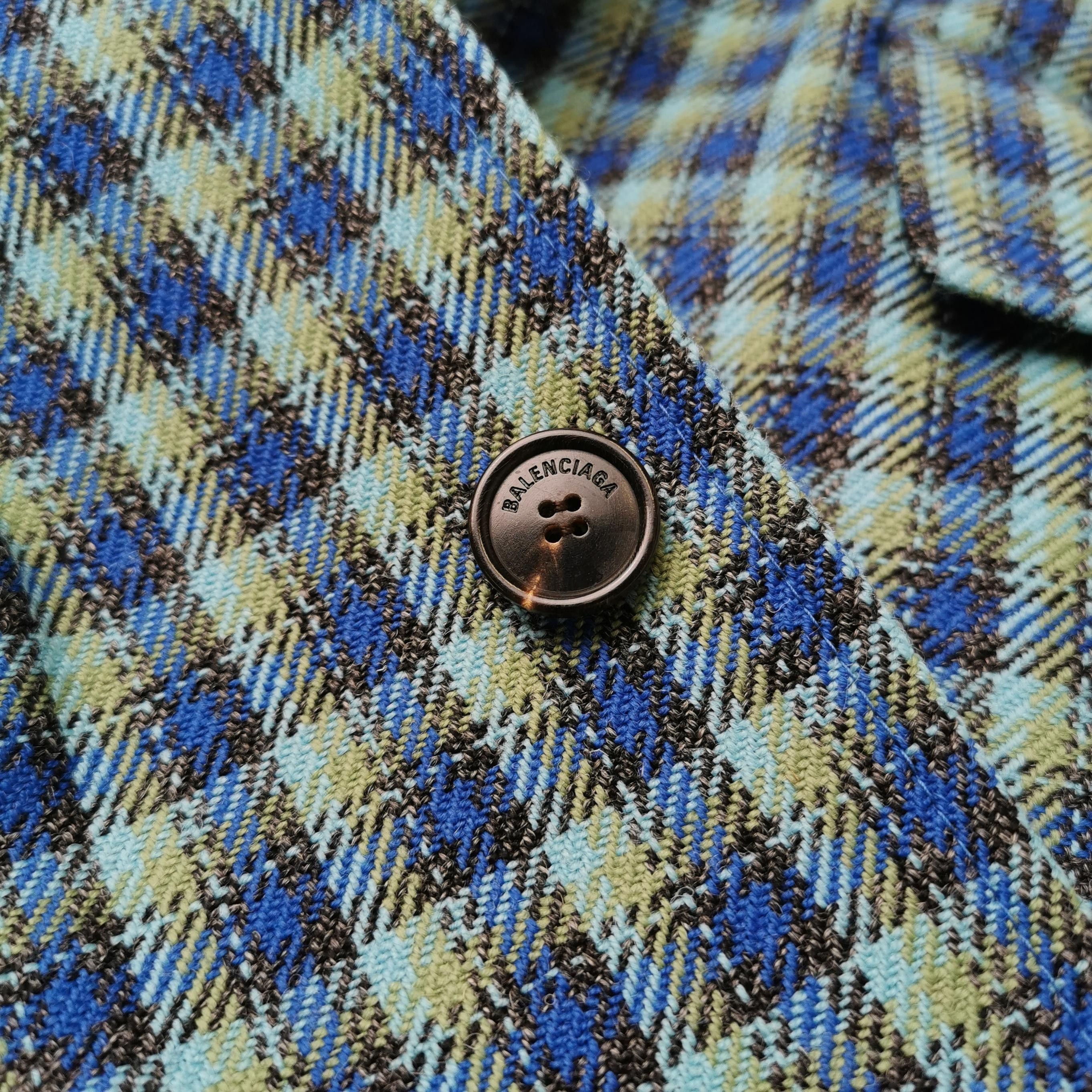 Balenciaga Balenciaga Wool Checkered Lapel Blazer S Size S / US 4 / IT 40 - 6 Thumbnail
