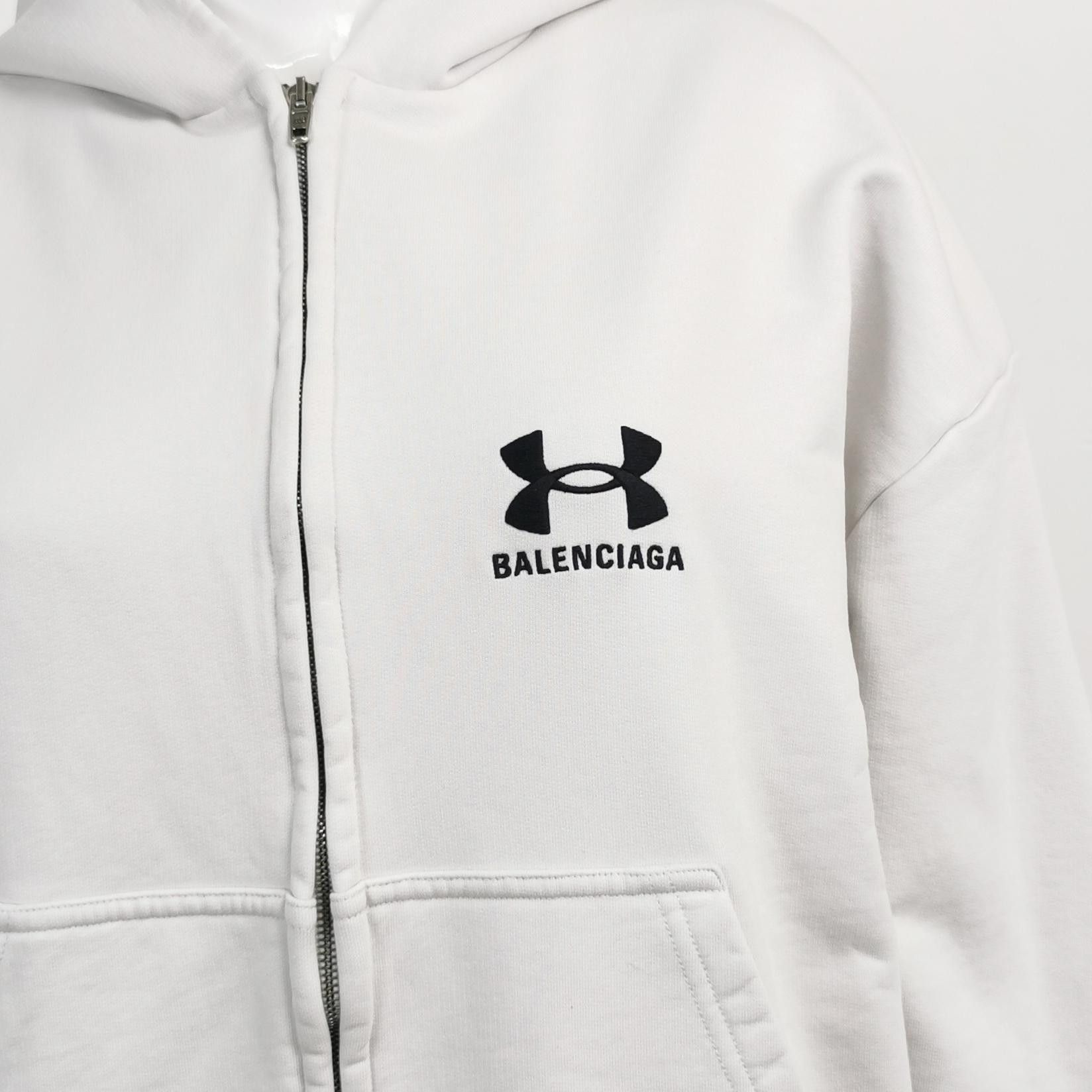 Balenciaga Balenciaga x Under Armour XS Cotton Logo Hooded Jacket Size XS / US 0-2 / IT 36-38 - 6 Thumbnail