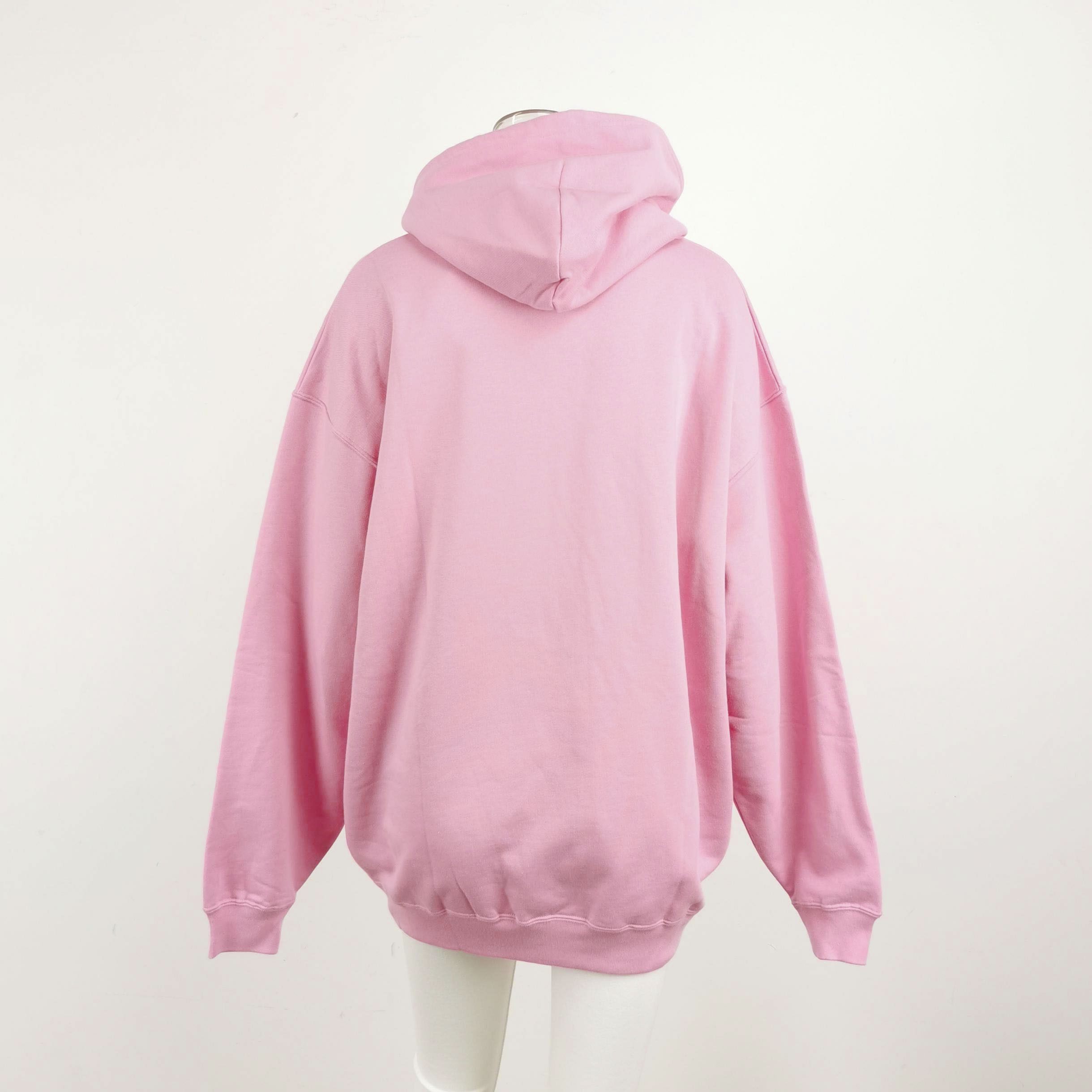 Balenciaga Balenciaga Pink Rhinestone Logo Cotton Hoodie S Size S / US 4 / IT 40 - 6 Thumbnail