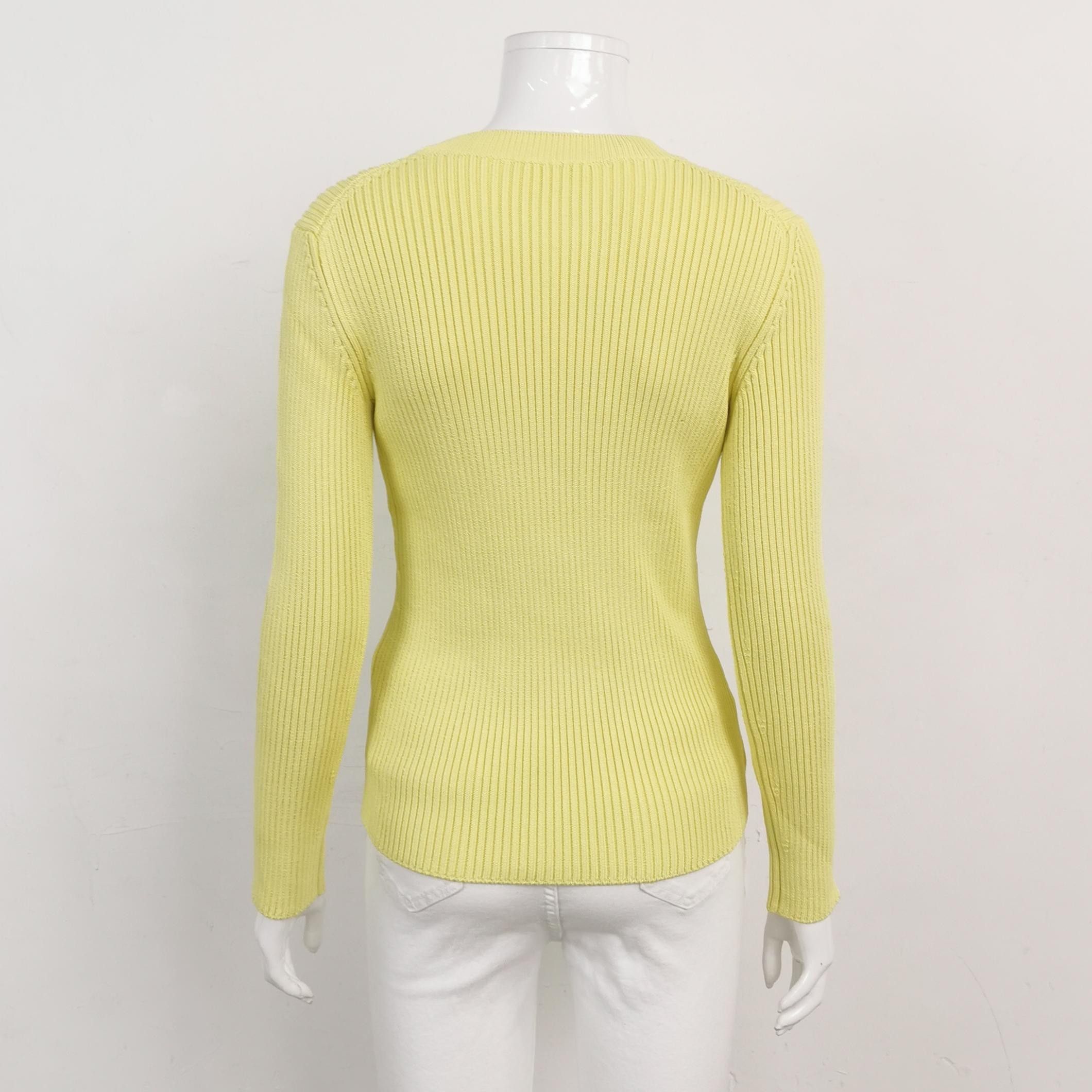 Balenciaga Balenciaga Yellow Ribbed Logo Crewneck Sweater M Size M / US 6-8 / IT 42-44 - 3 Thumbnail