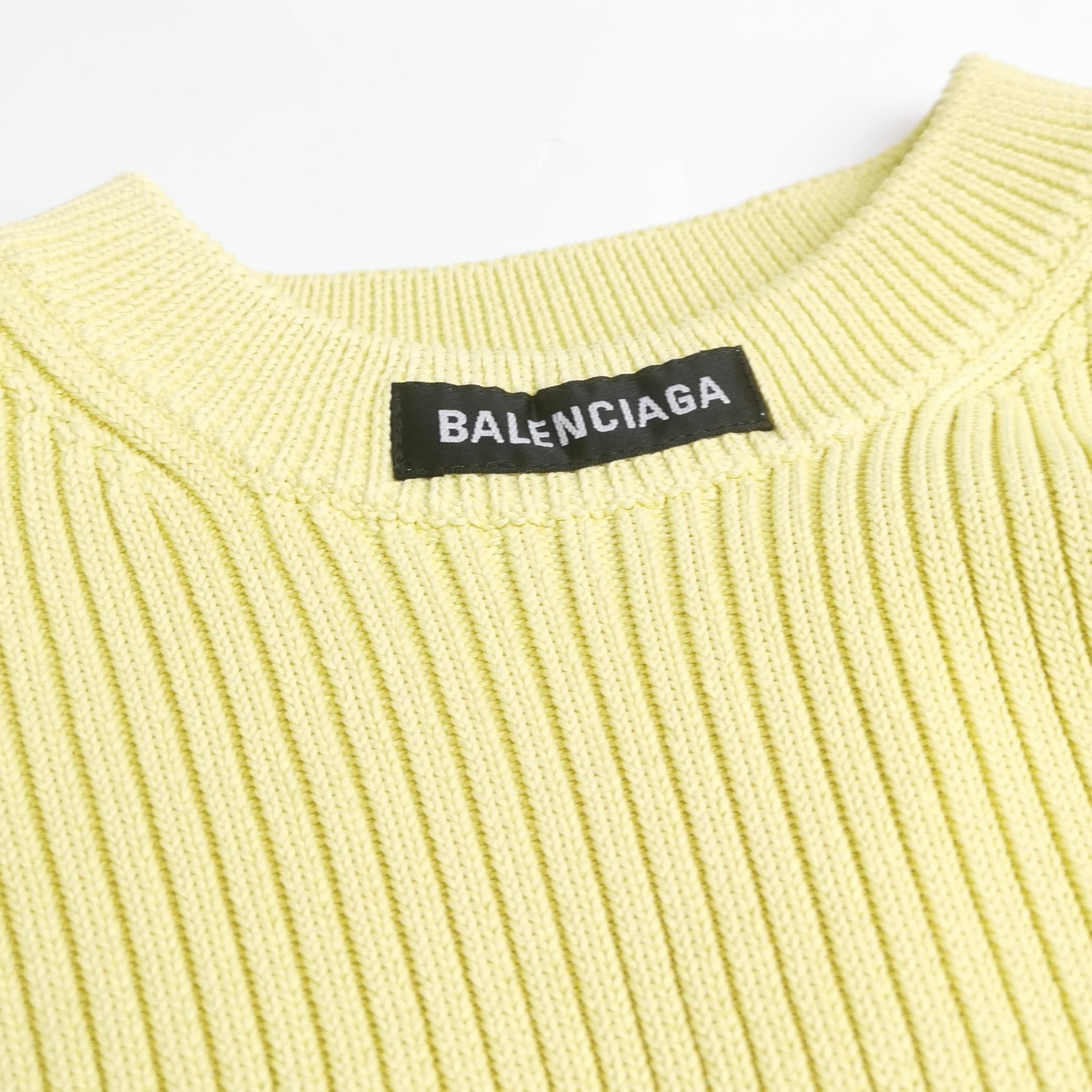Balenciaga Balenciaga Yellow Ribbed Logo Crewneck Sweater M Size M / US 6-8 / IT 42-44 - 6 Thumbnail